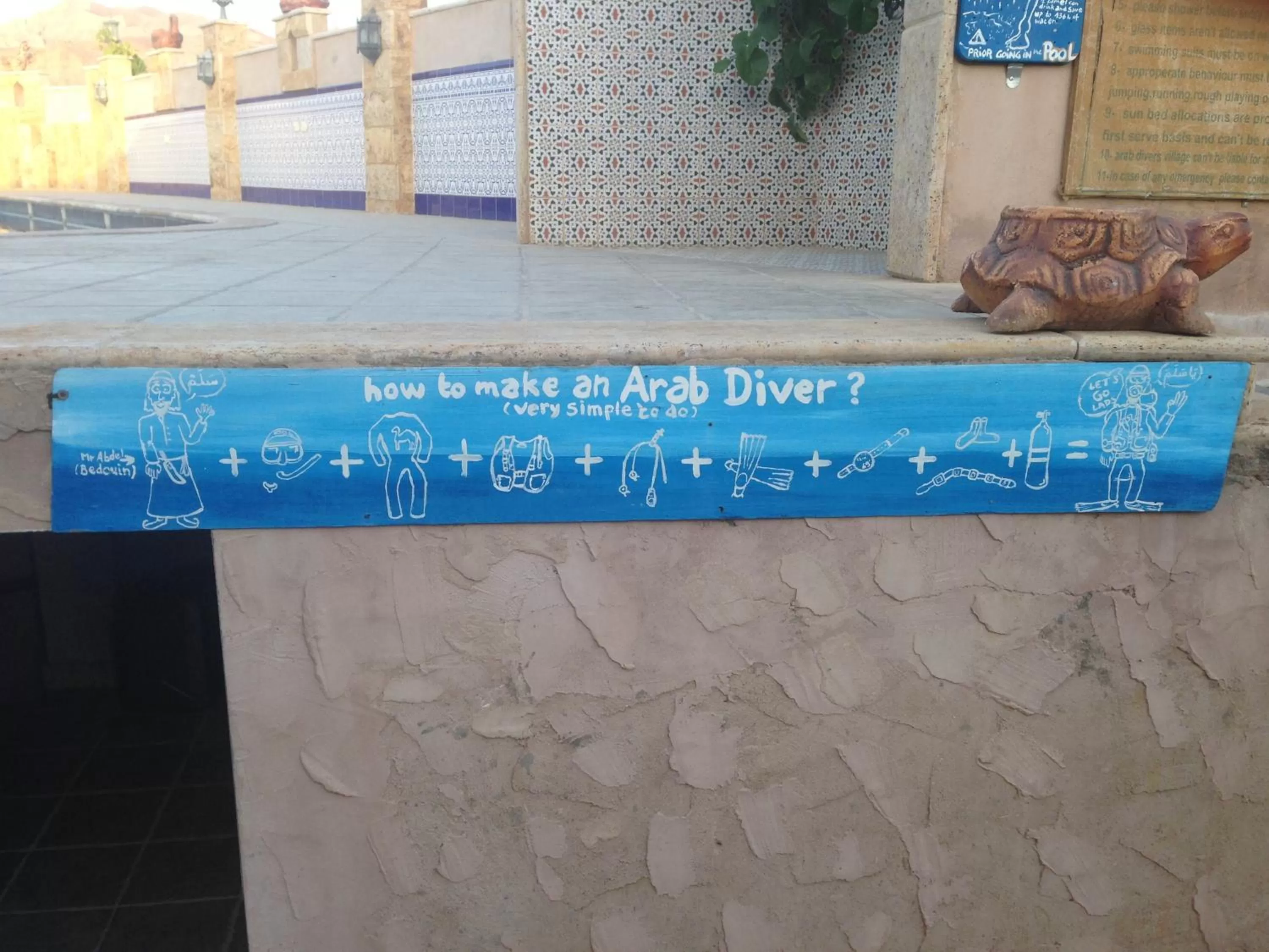Decorative detail in Arab Divers Dive Center and Bed & Breakfast