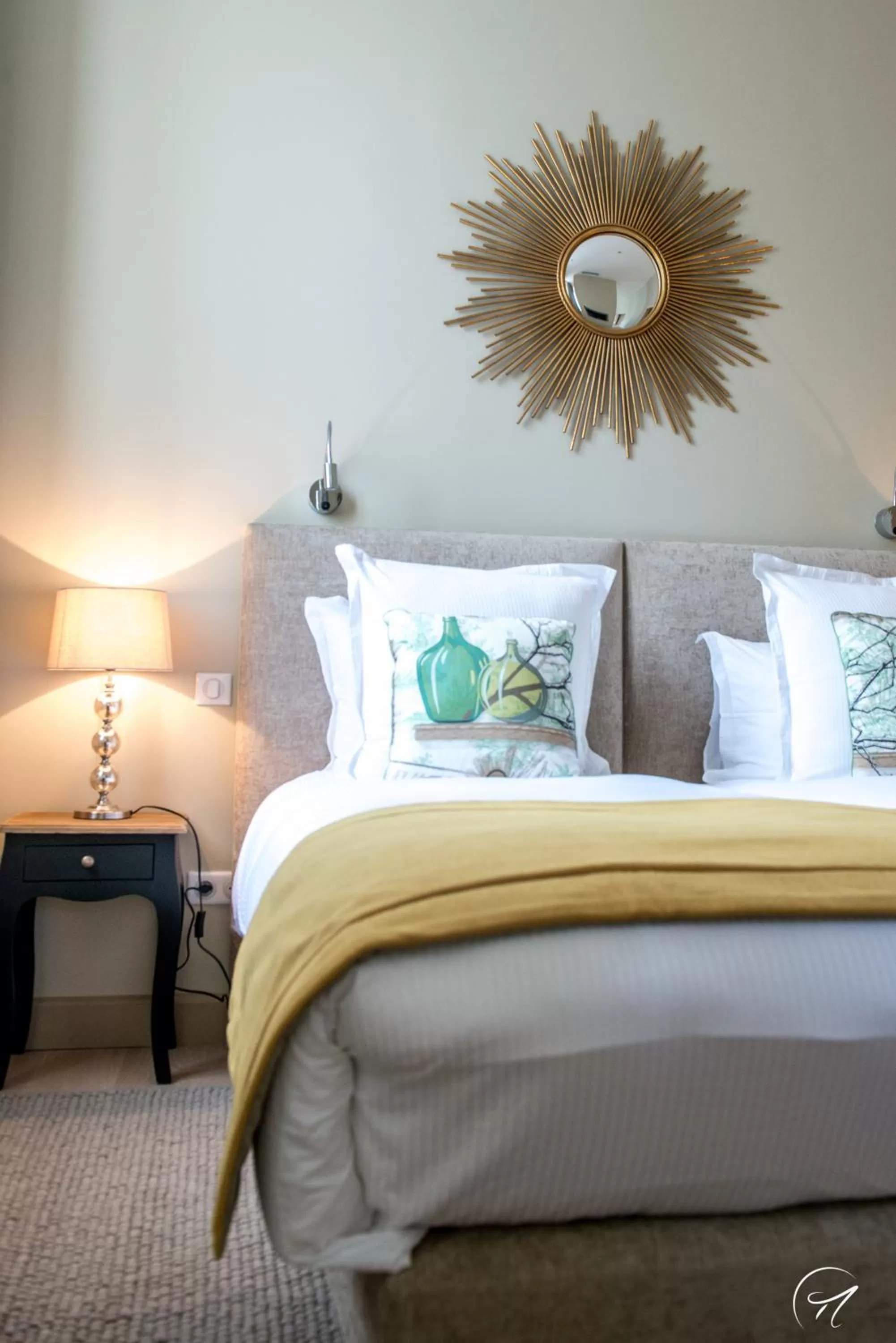 Decorative detail, Bed in Les Suites du Champagne de Venoge