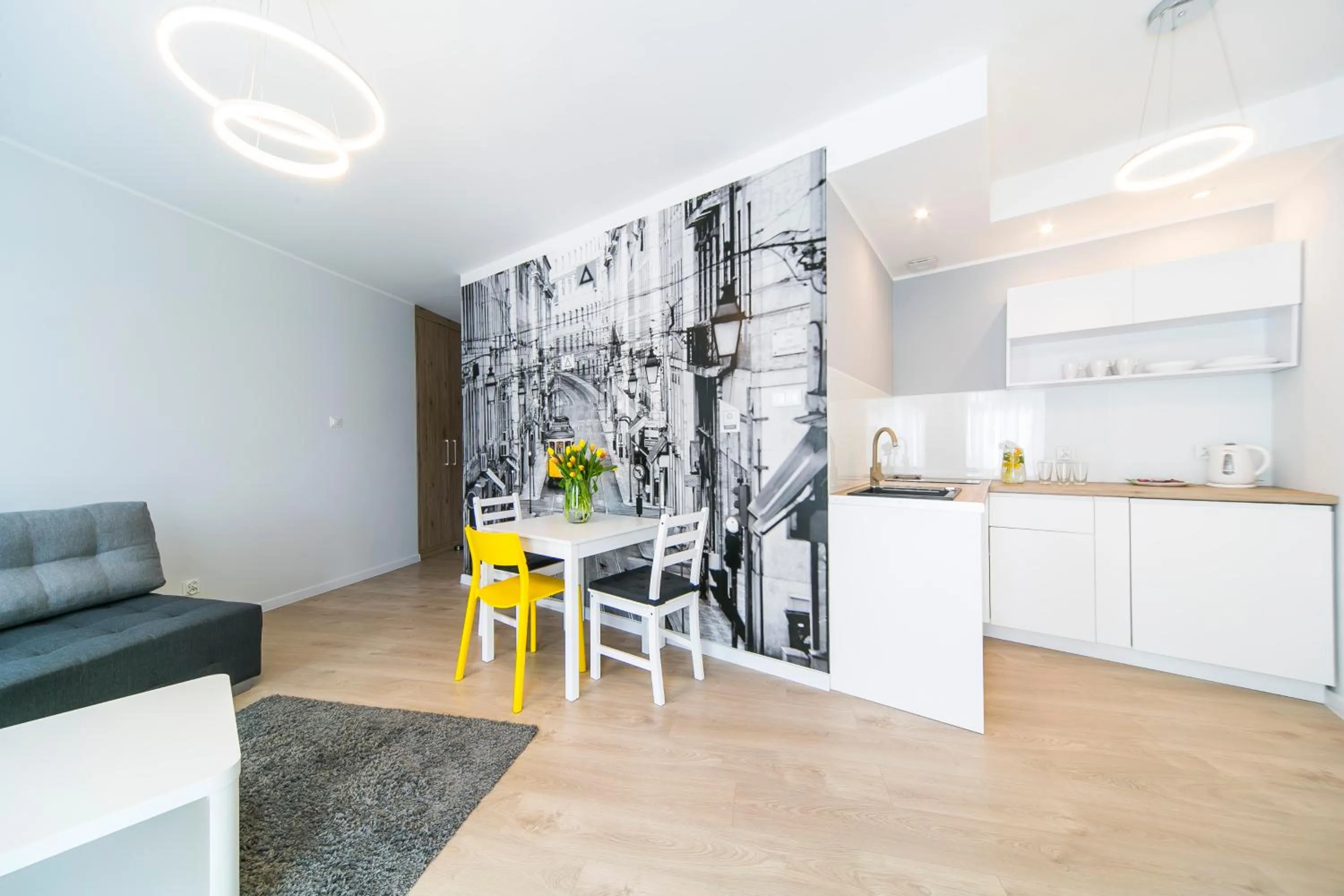 Kitchen or kitchenette in GRANO APARTMENTS Gdańsk Motława SPA & Wellness