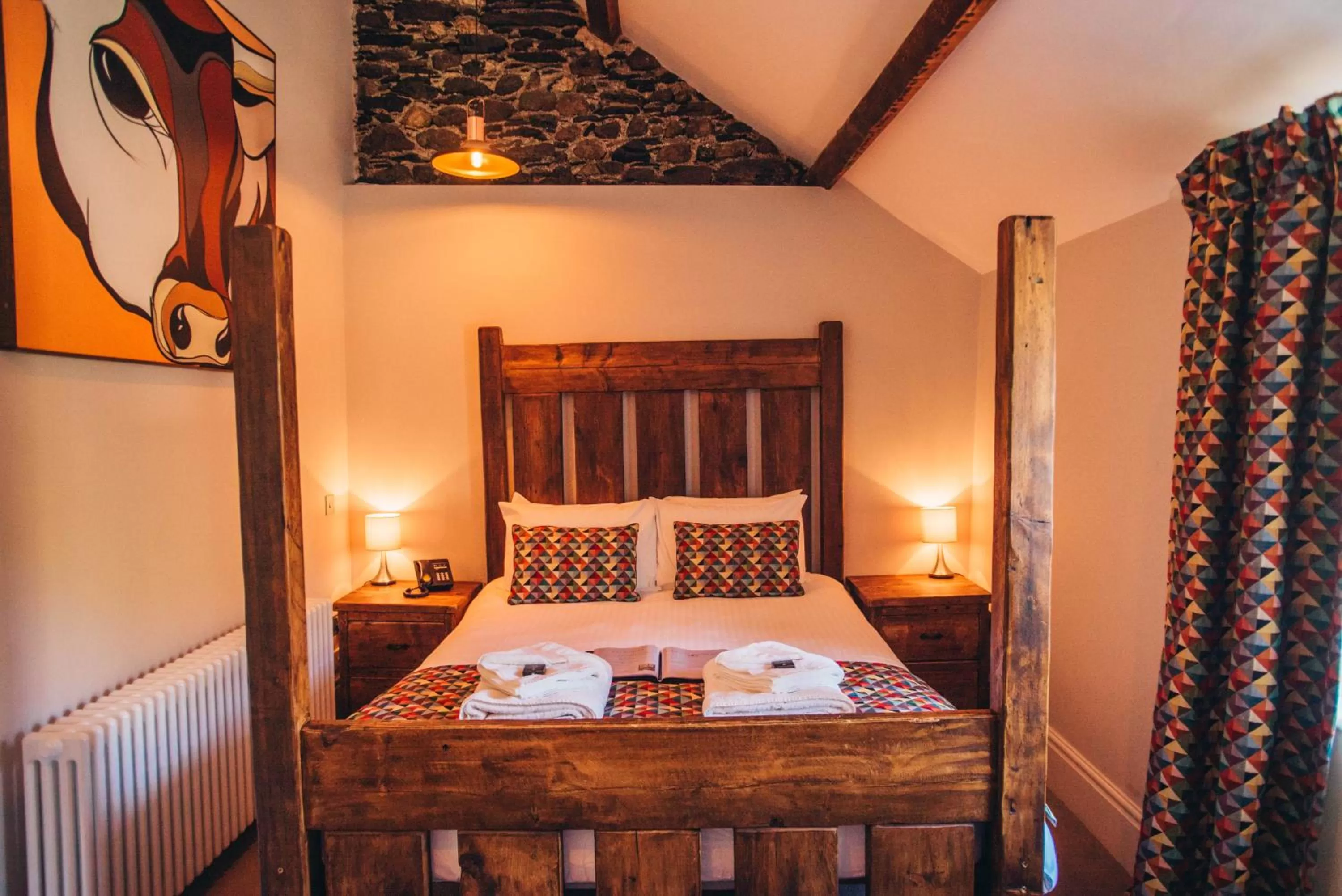 Bed in Tynycornel Hotel