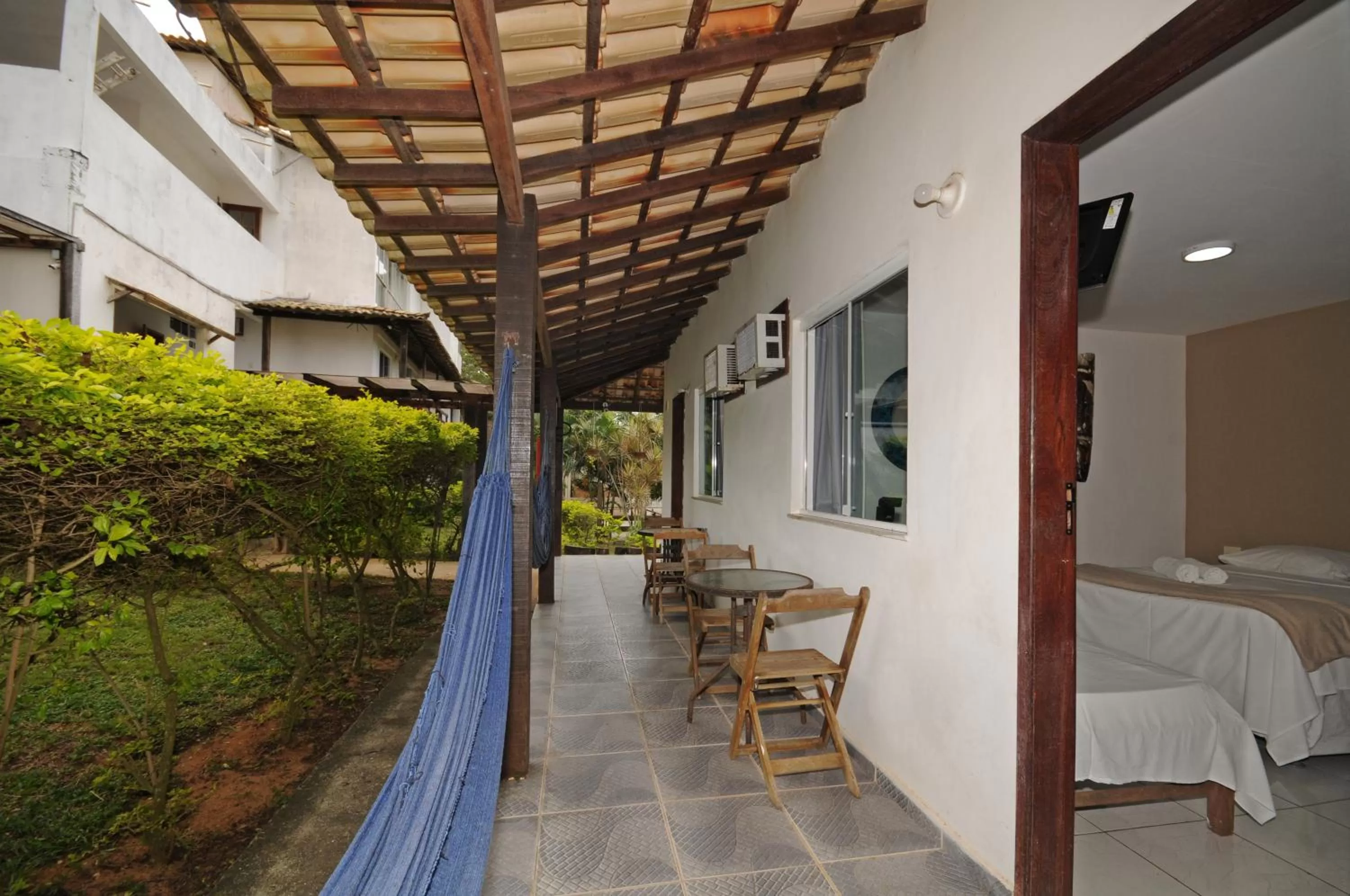 Patio, Bed in pousada CASA 29 BÚZIOS