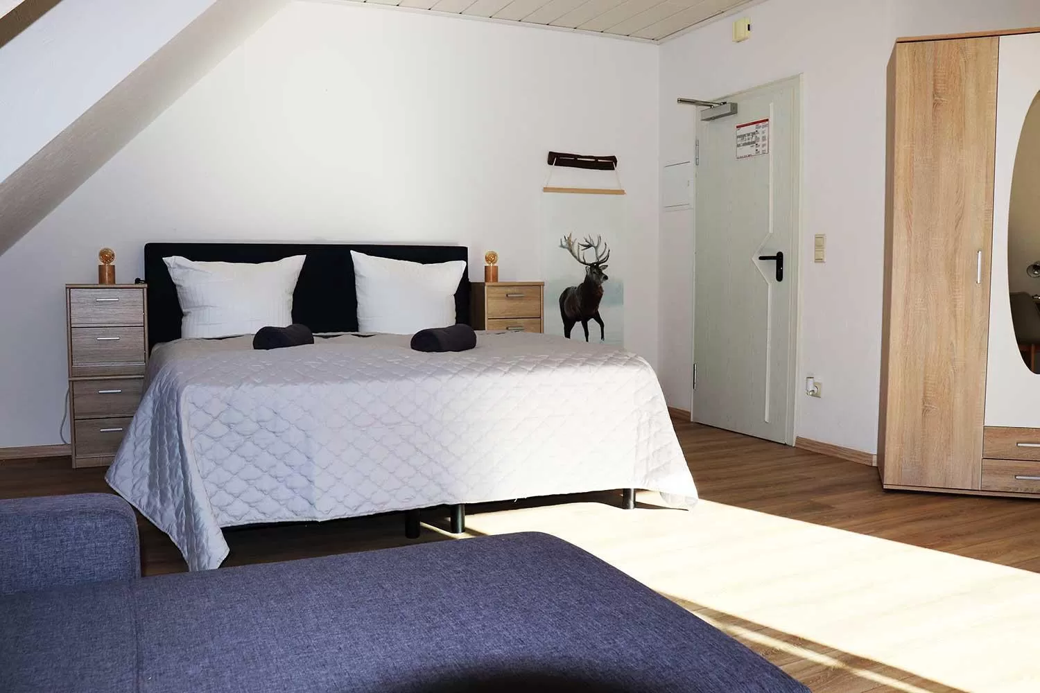 Bed in Hotel Rehkitz