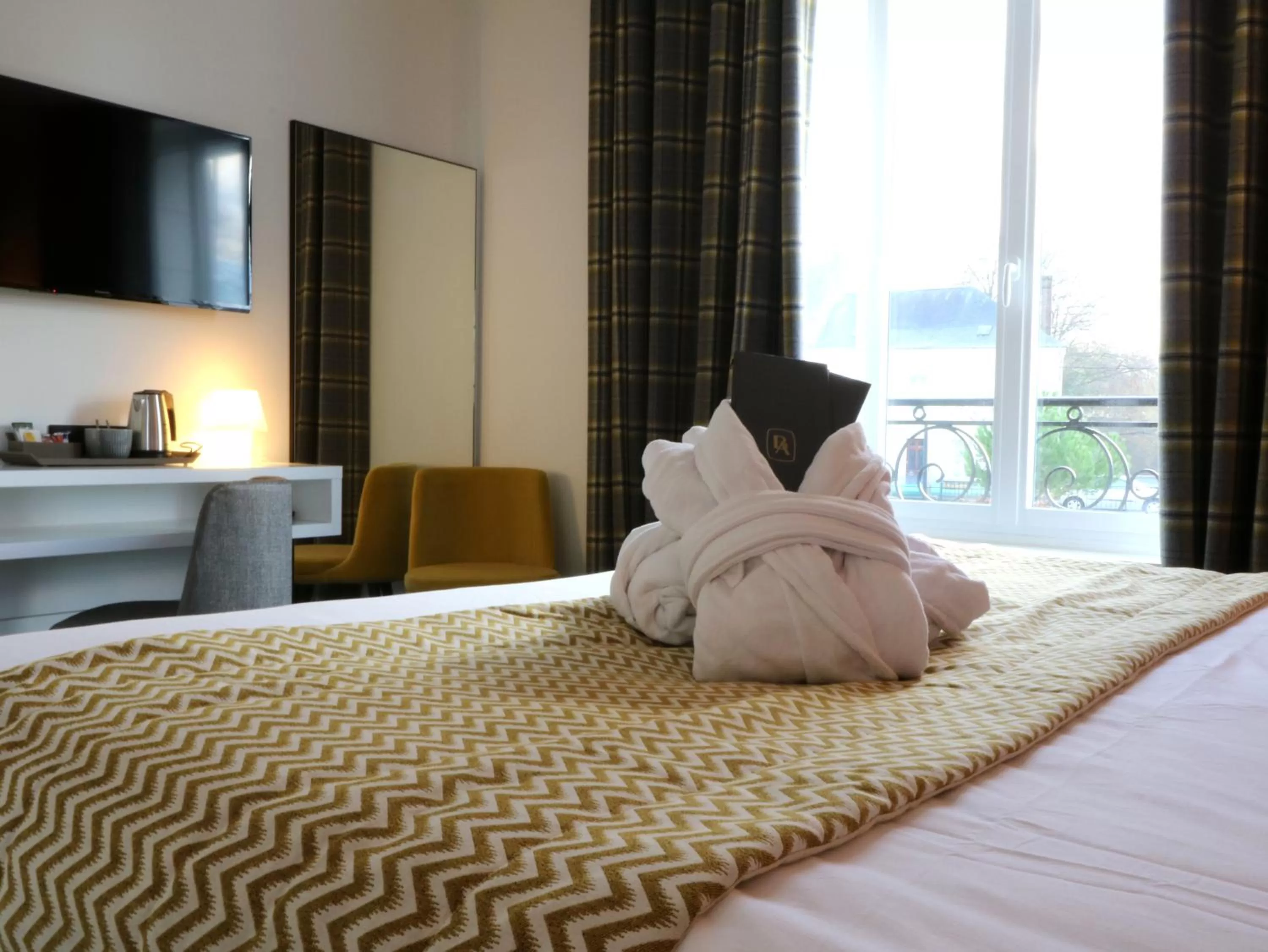 Bedroom, Bed in Hôtel-Restaurant Bel Ami