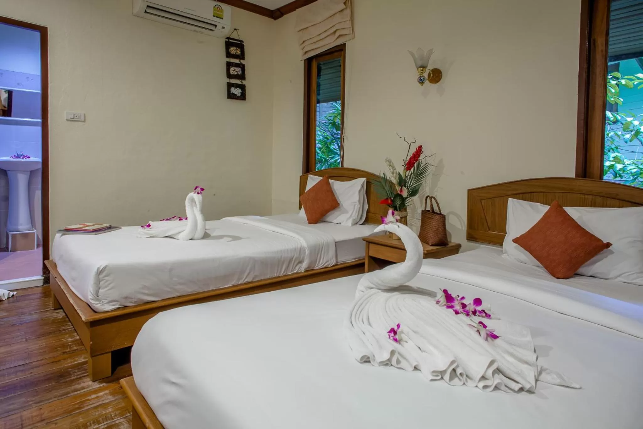 Bed in The Vatika Resort and Spa