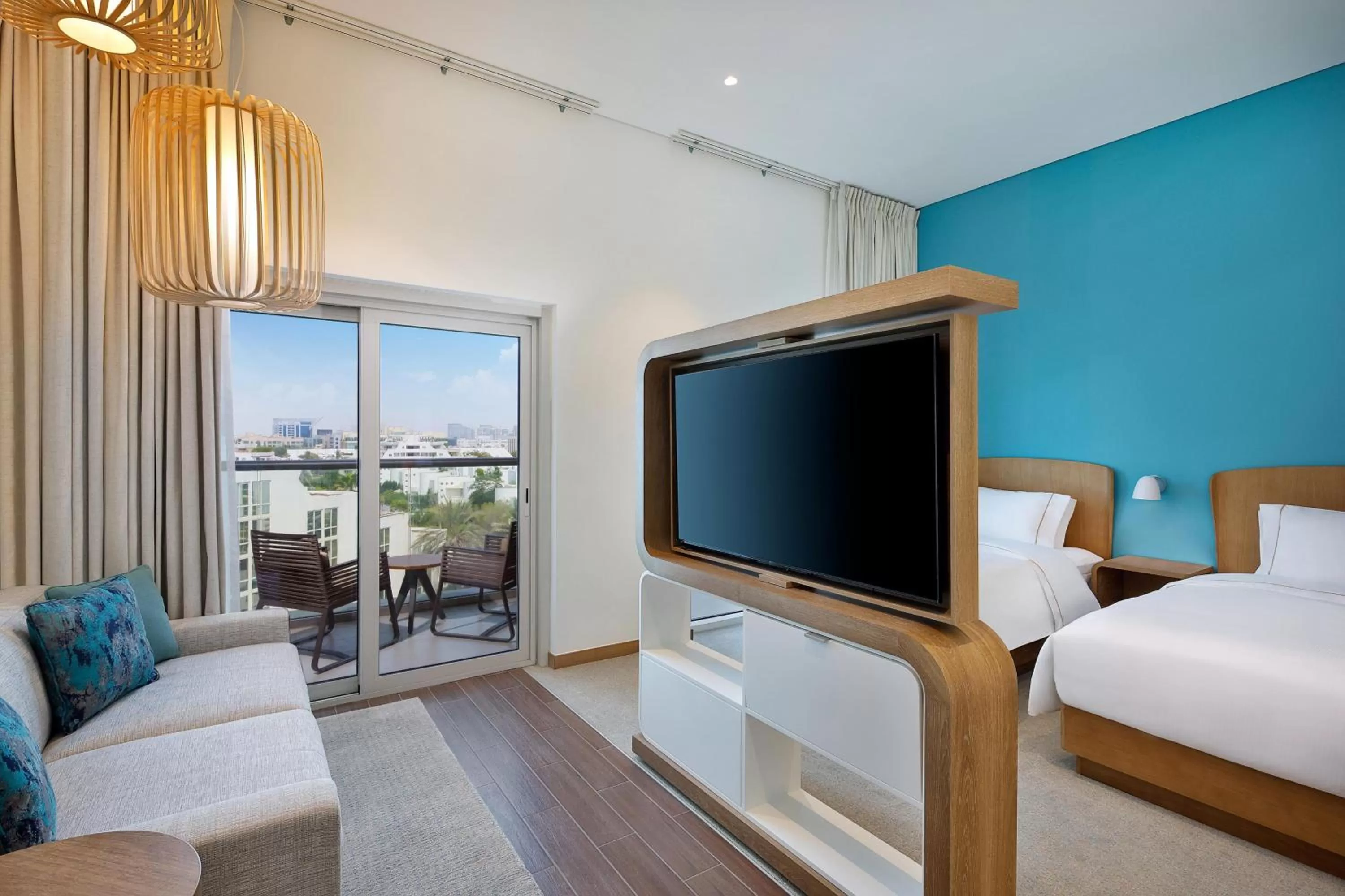 Photo of the whole room, Bed in Element Dubai Airport