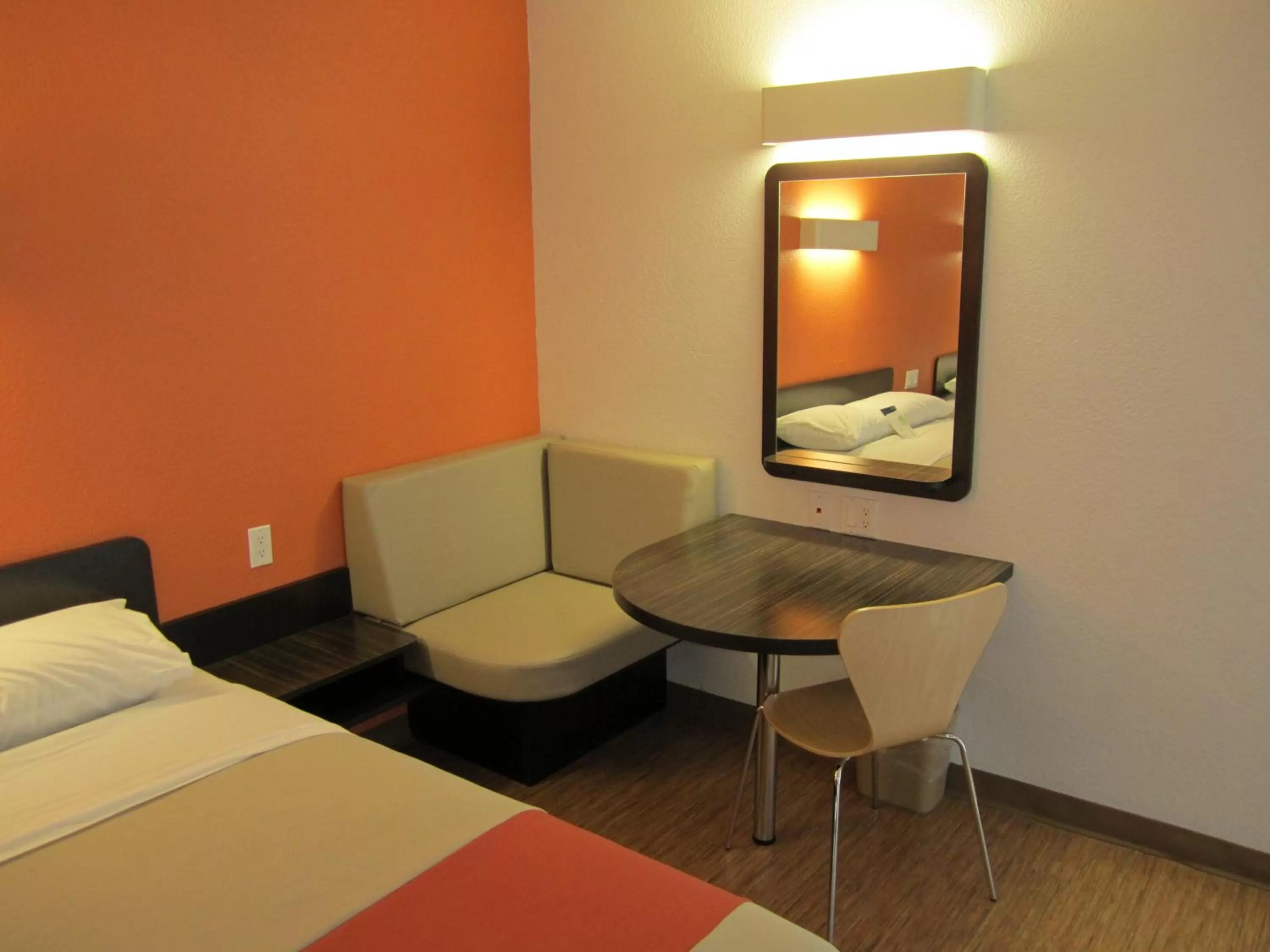 Decorative detail, Bed in Motel 6-Anaheim, CA