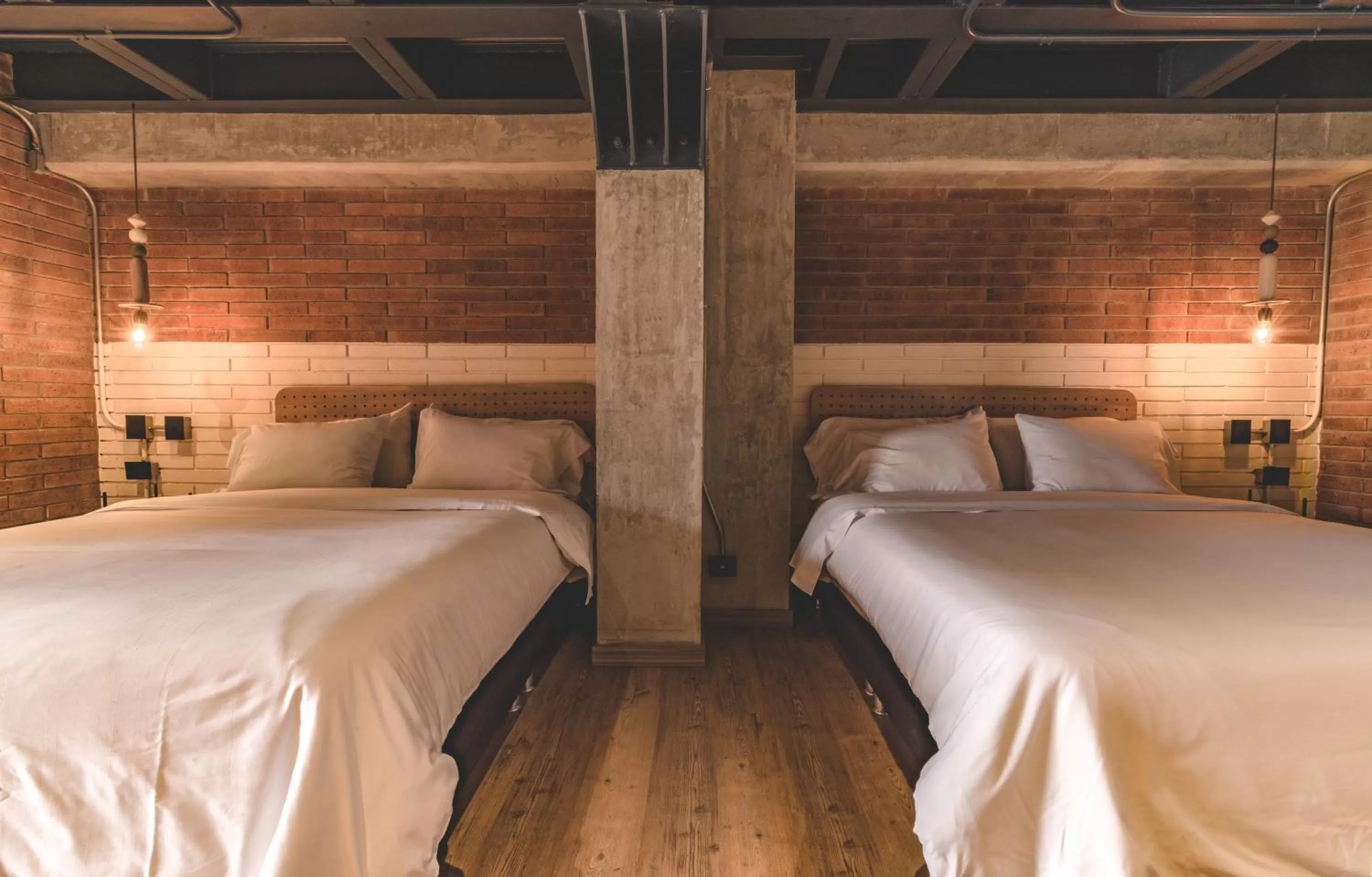 Bed in The Somos Beats Hotel & Rooftop