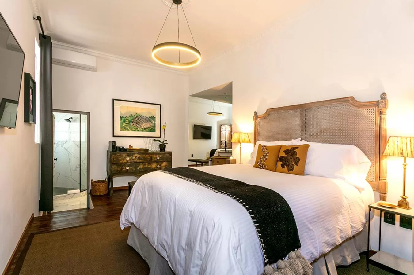 Bed in Orchid House Mexico City