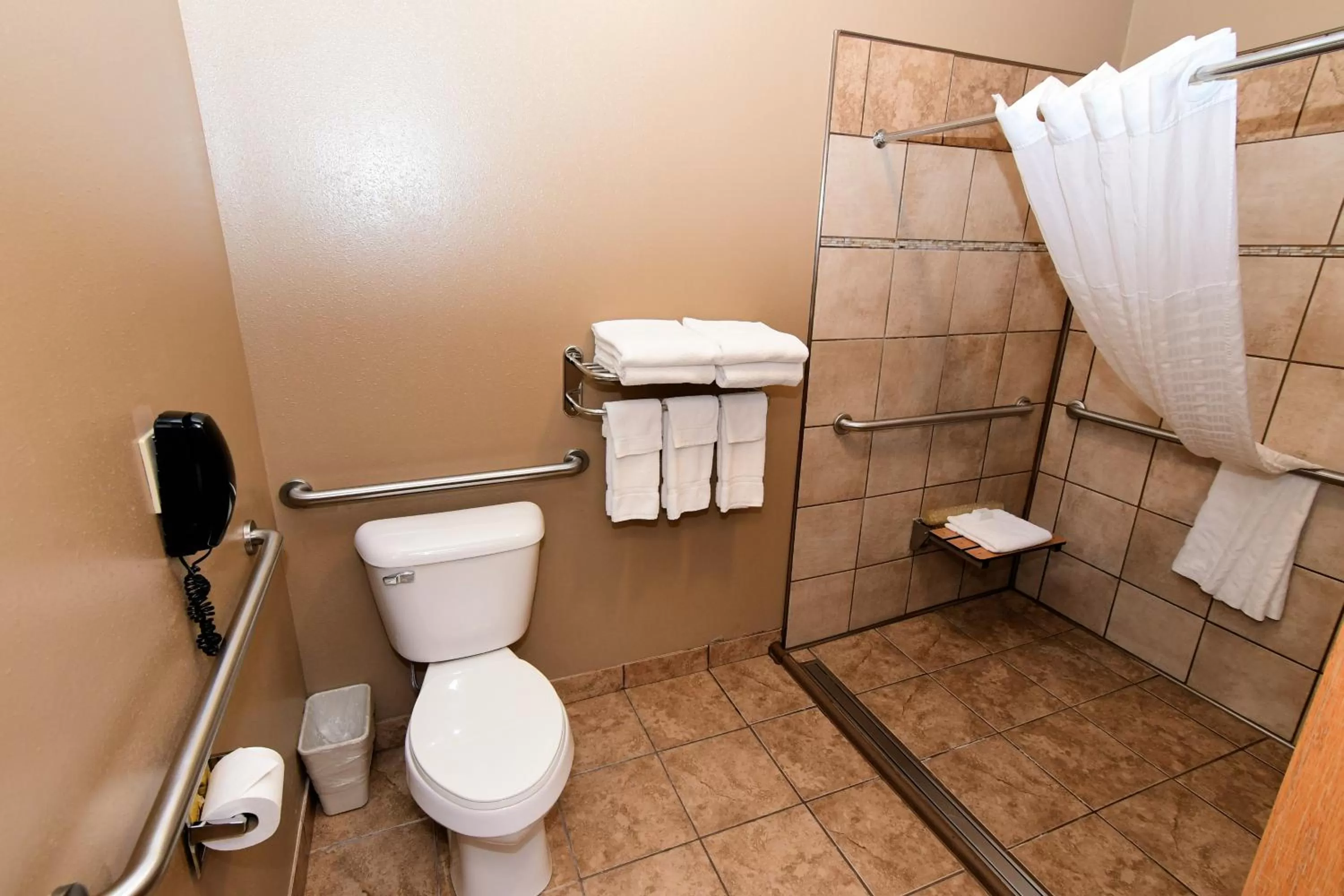 Shower in Cobblestone Inn & Suites - Denison | Majestic Hills