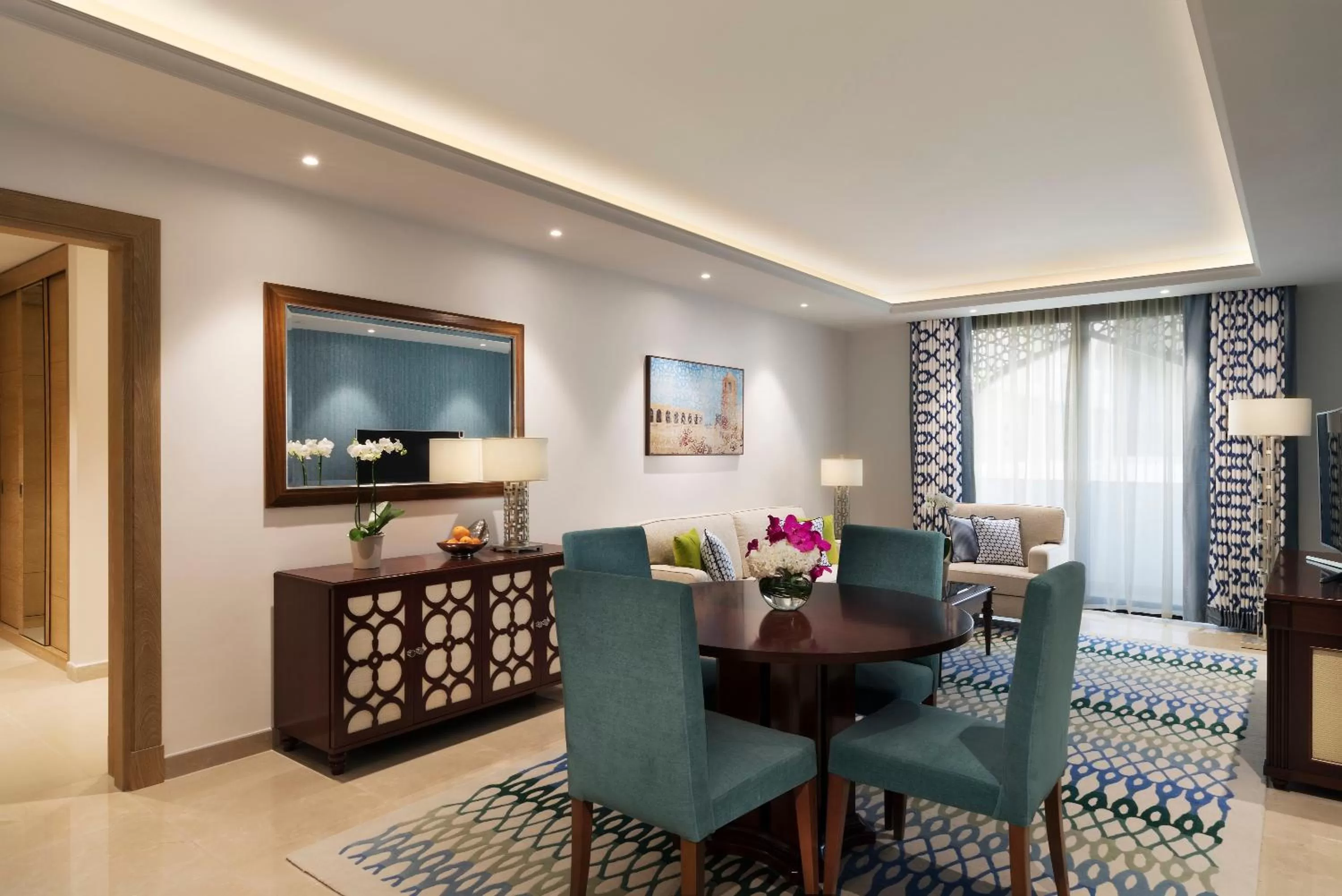 Living room in Al Najada Doha Hotel Apartments by Oaks