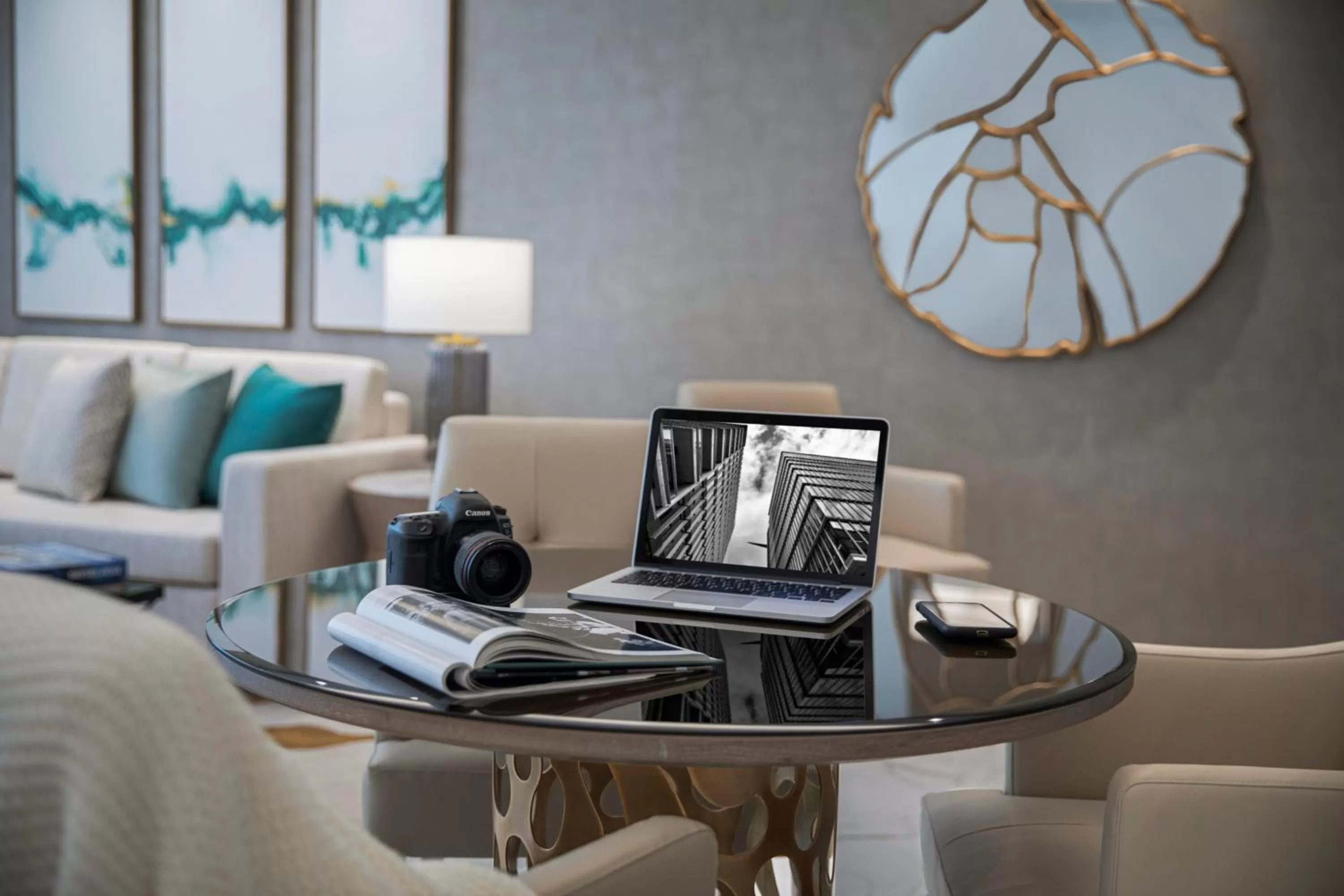 Living room in Al Jaddaf Rotana Dubai