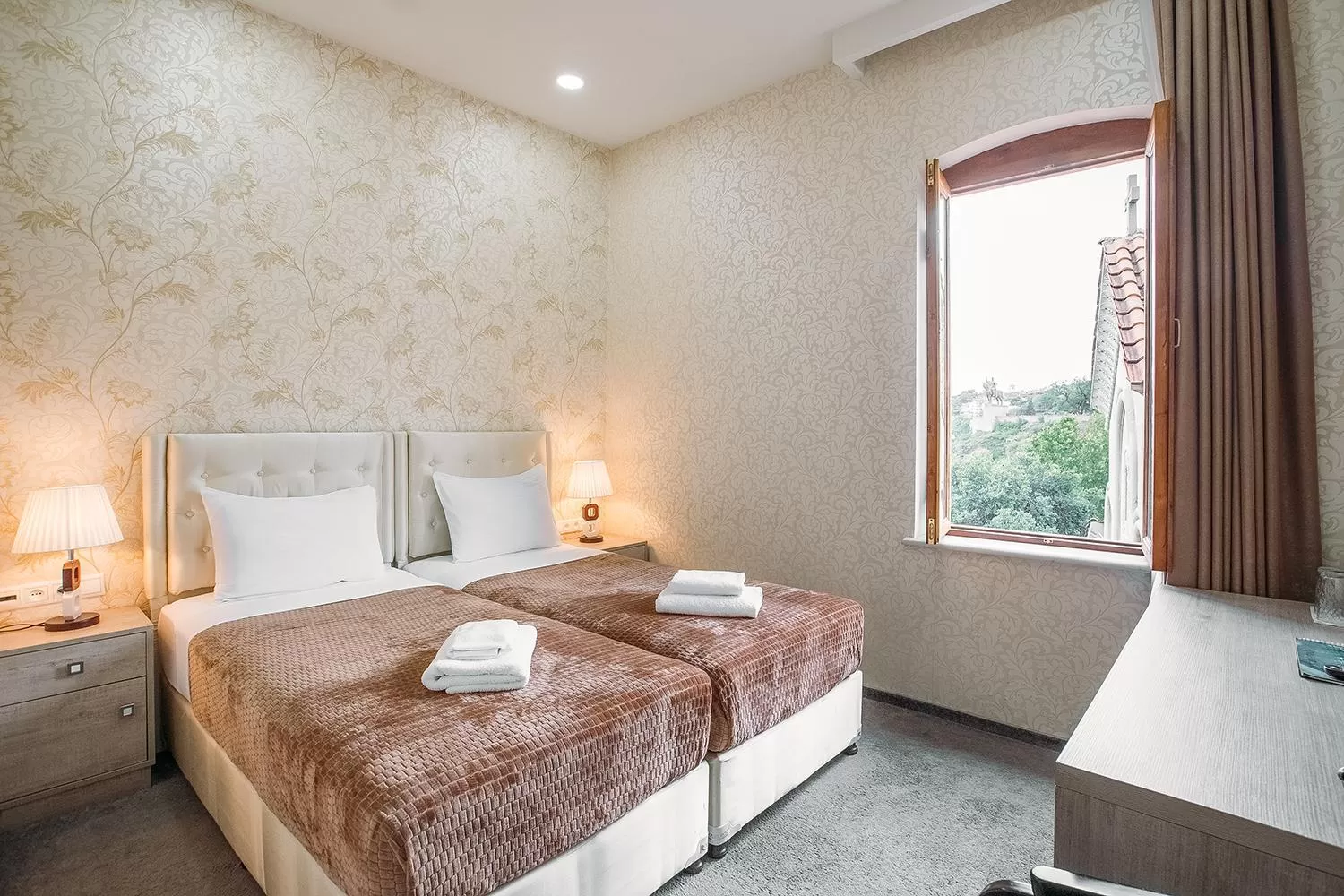 Bed in Hotel Aivani Old Tbilisi