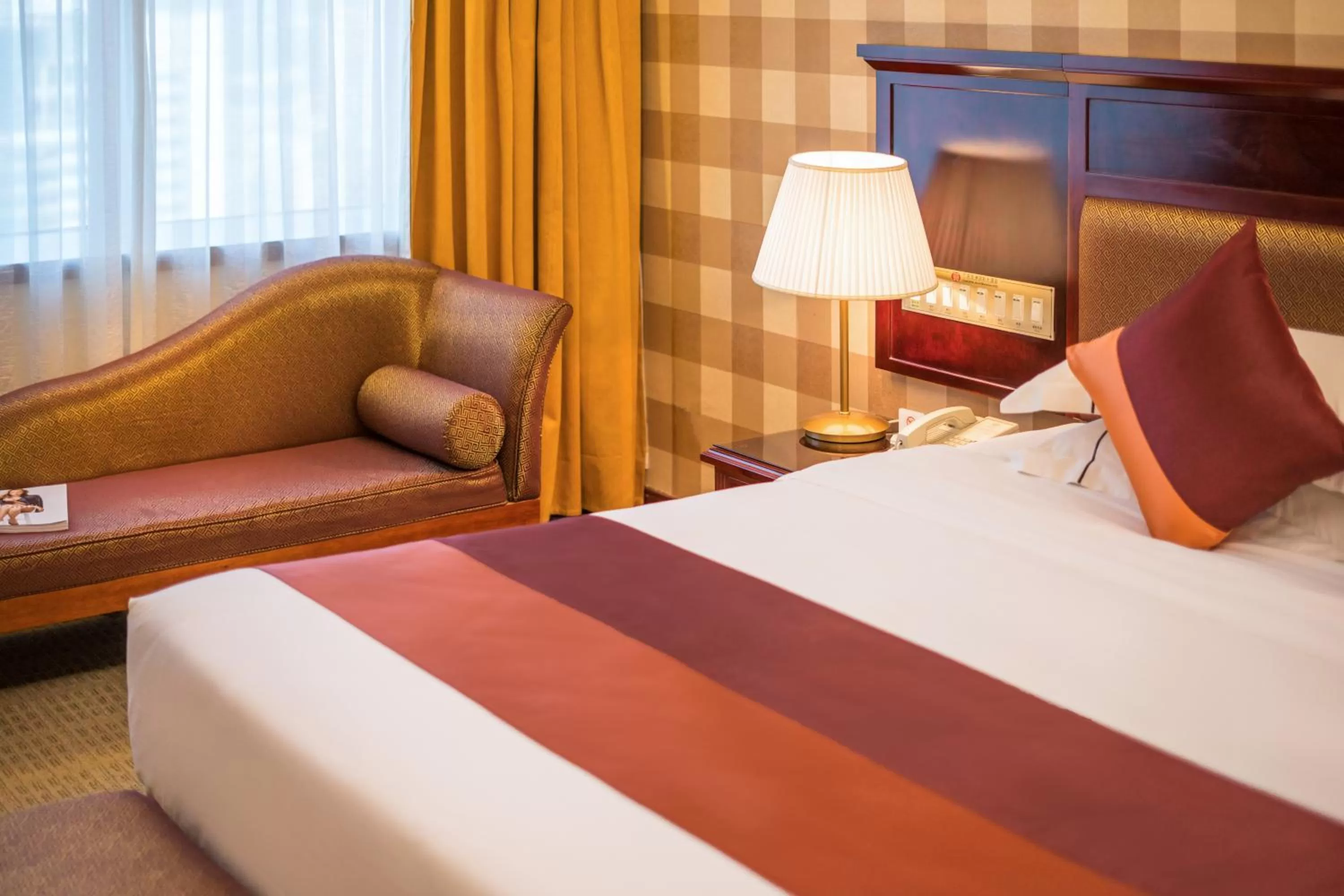 Decorative detail, Bed in Asia International Hotel Guangdong