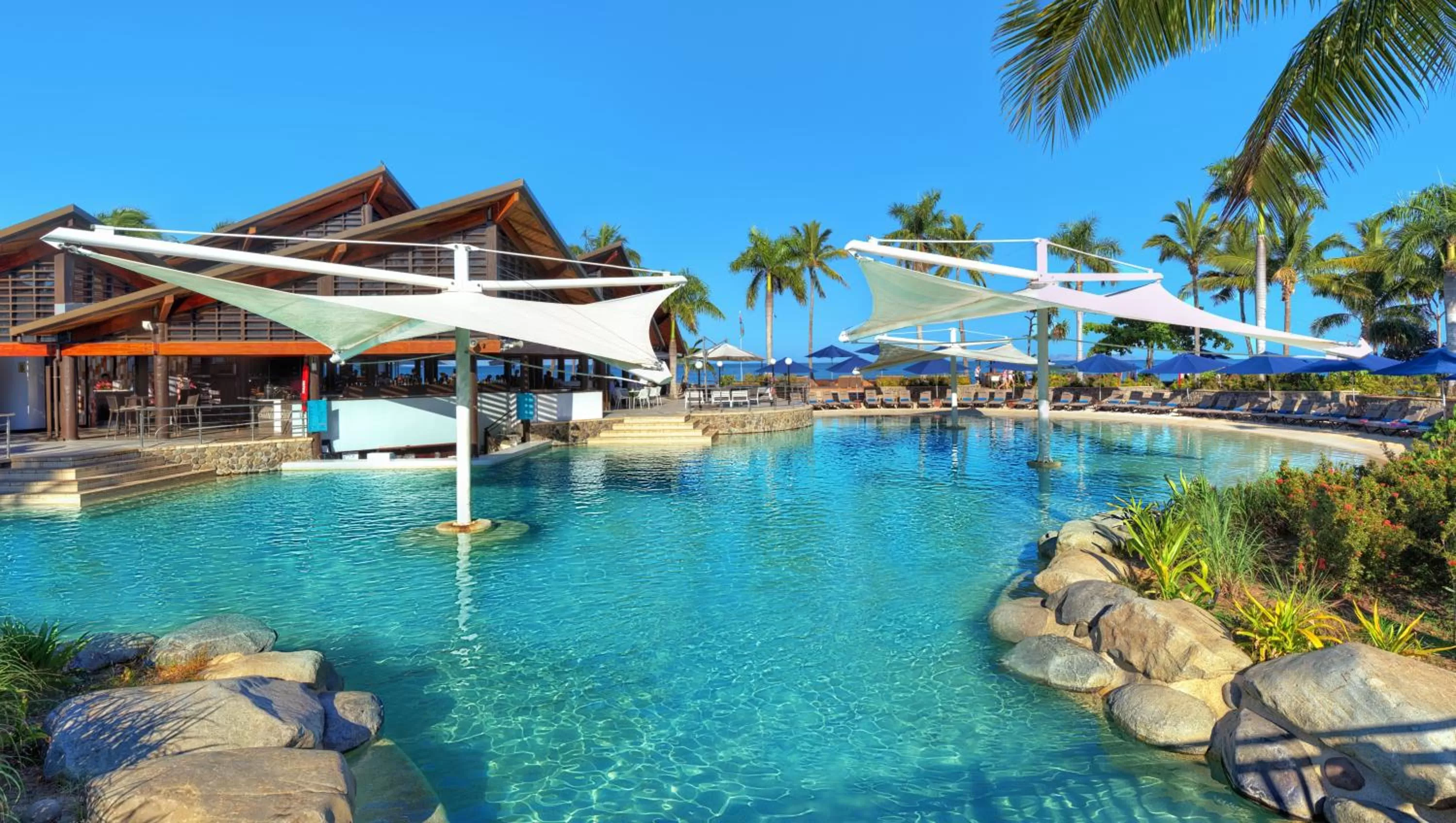 Pool view in Radisson Blu Resort Fiji