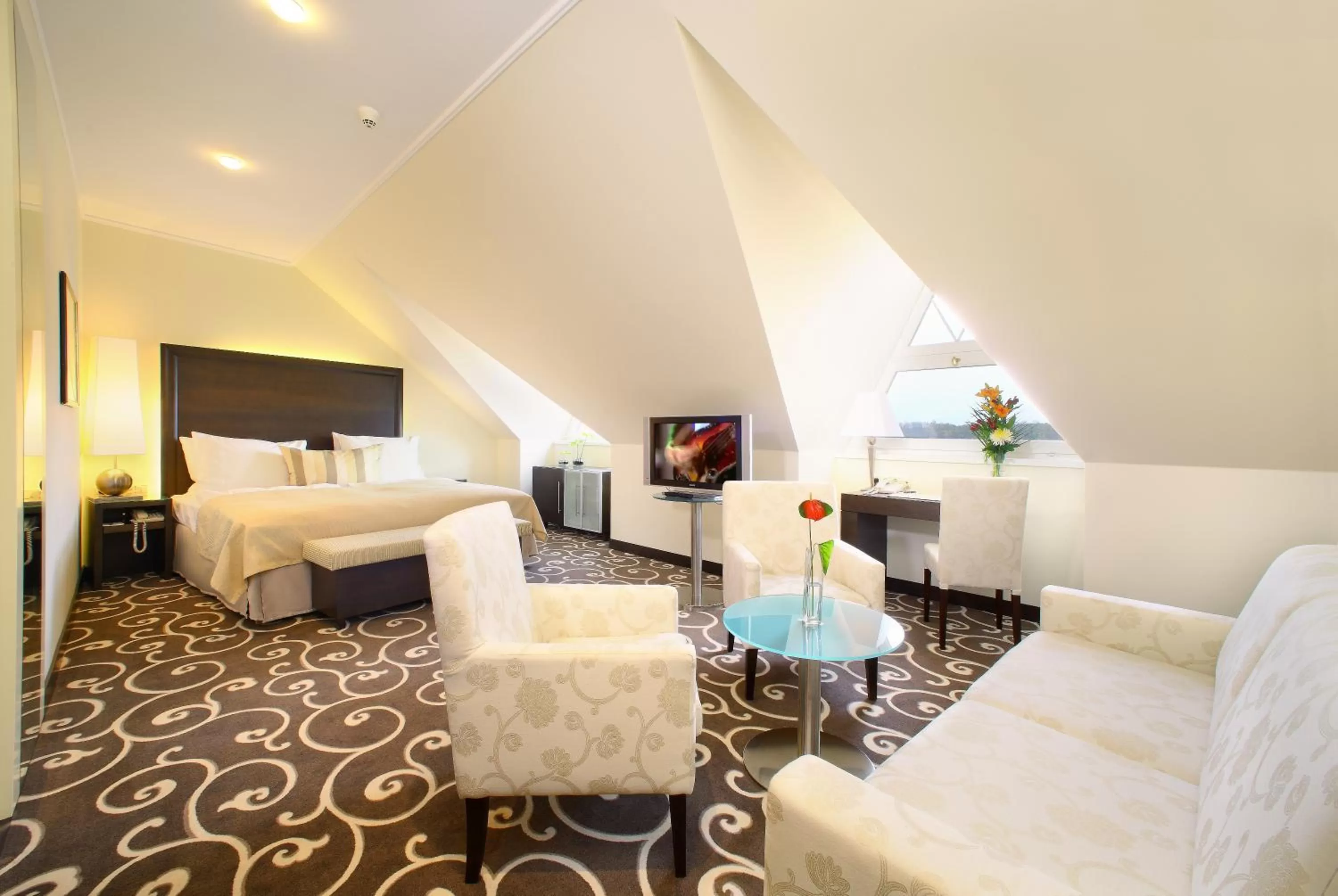 Living room, Bed in Grand Hotel Bohemia