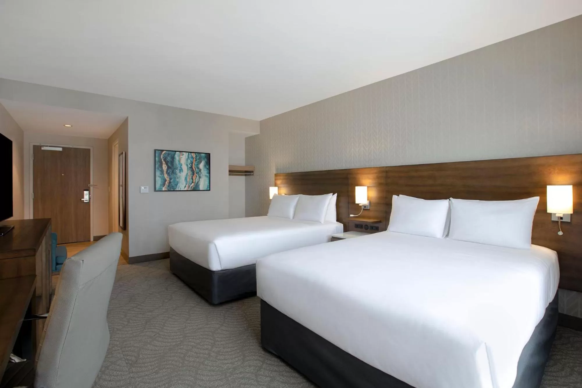 Bed in Great Blue Heron Hotel