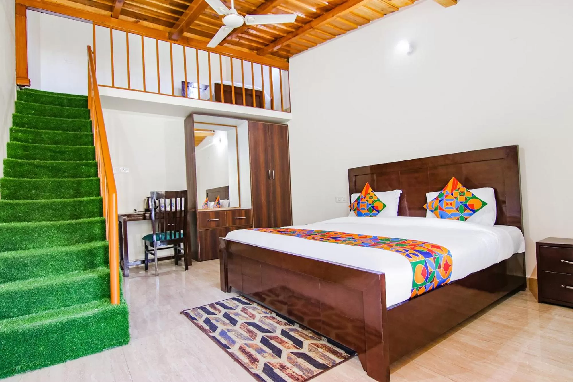 Living room, Bed in FabHotel Prime Olive Lake View