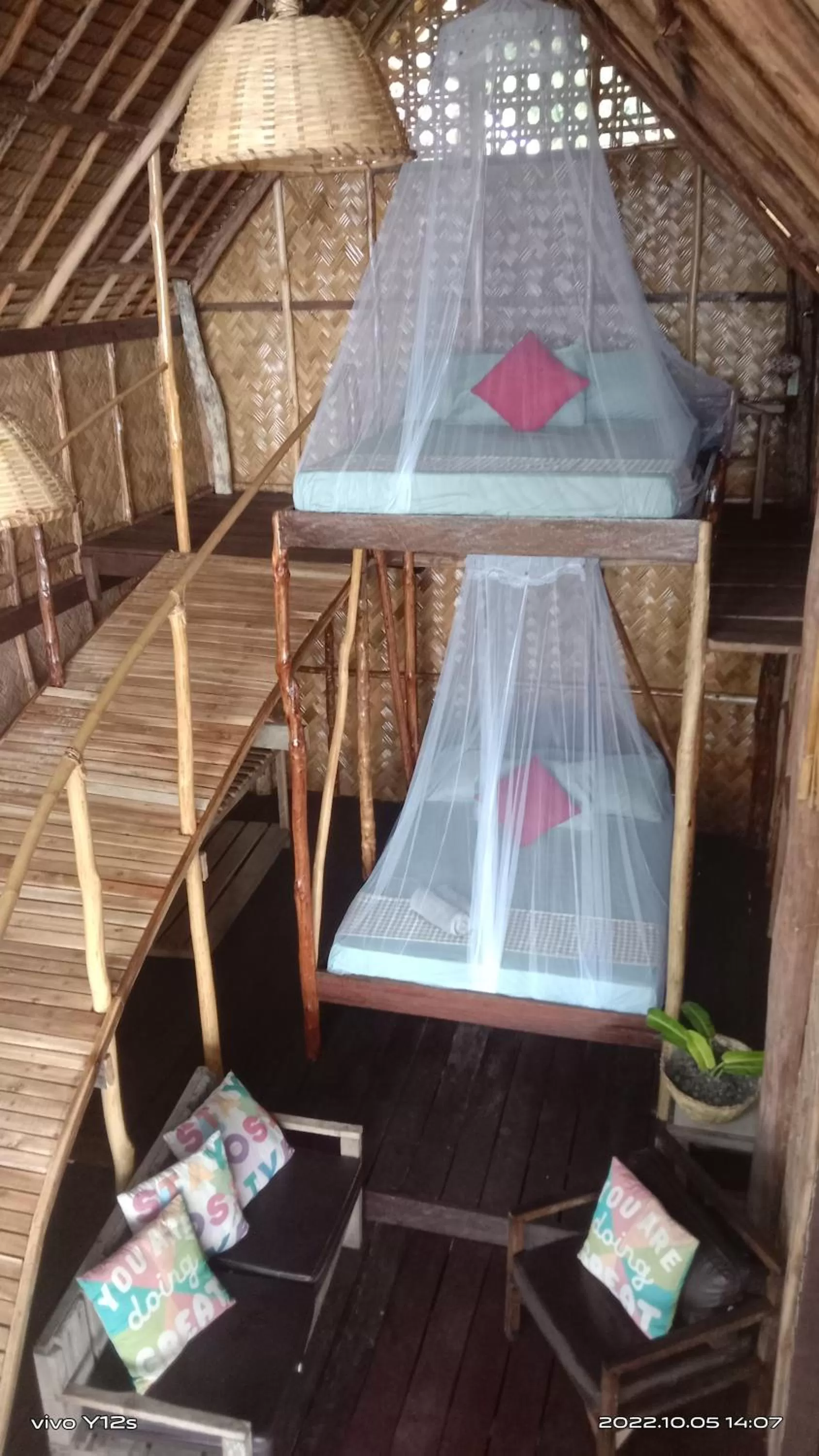 Bed in Prince John Beachfront Eco Bungalows and Restaurant