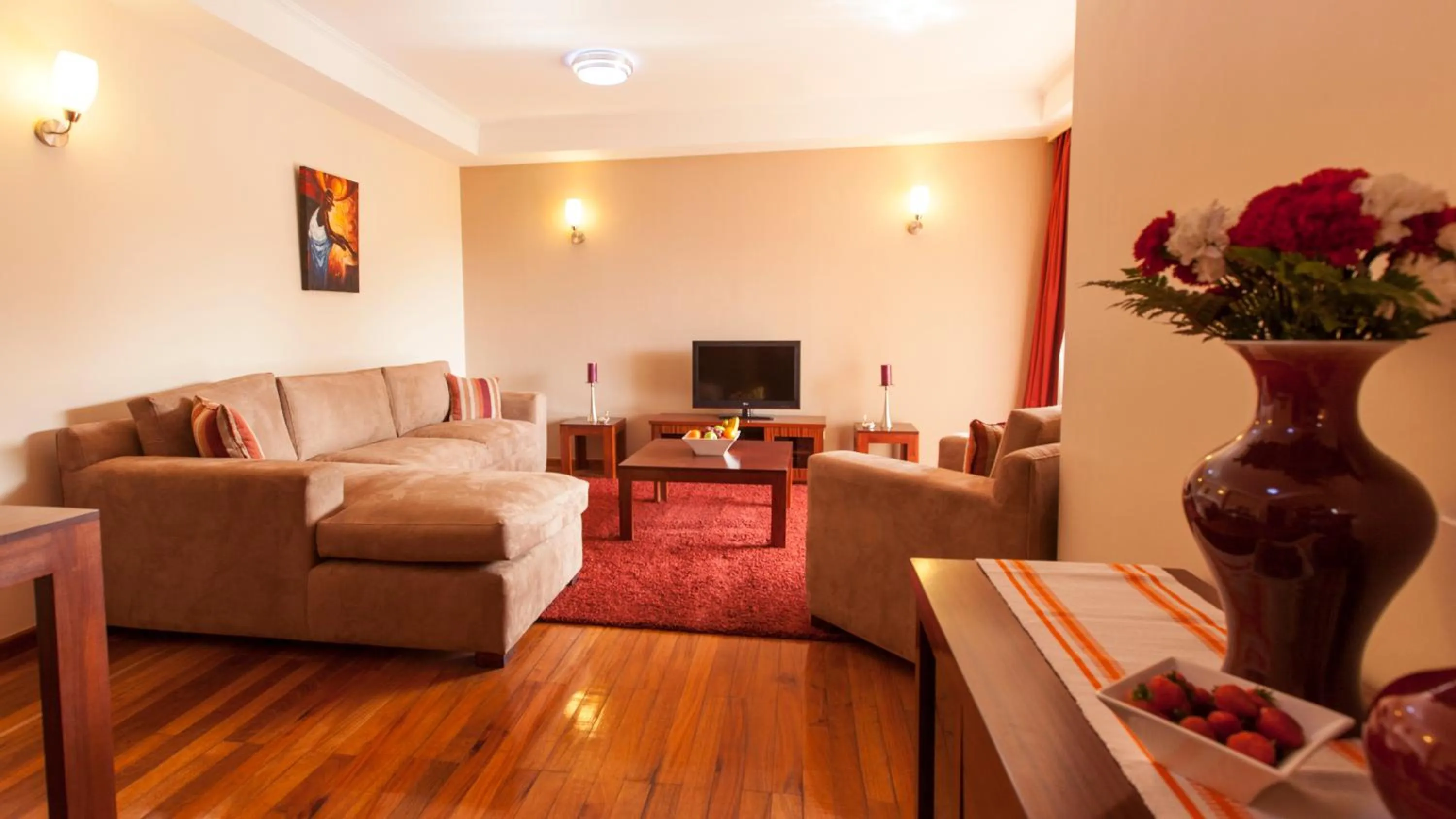 Seating area in Waridi Paradise Hotel and Suites