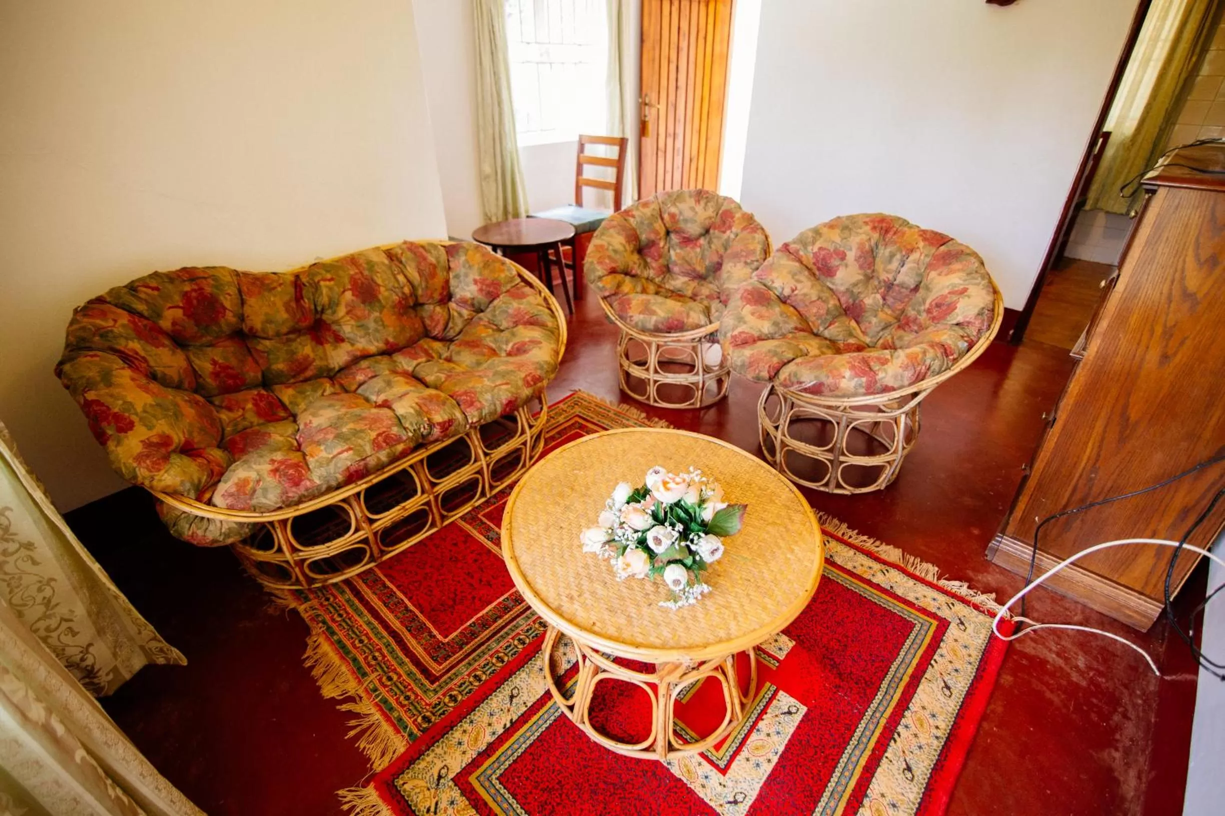 Living room in Bunyonyi Overland Resort