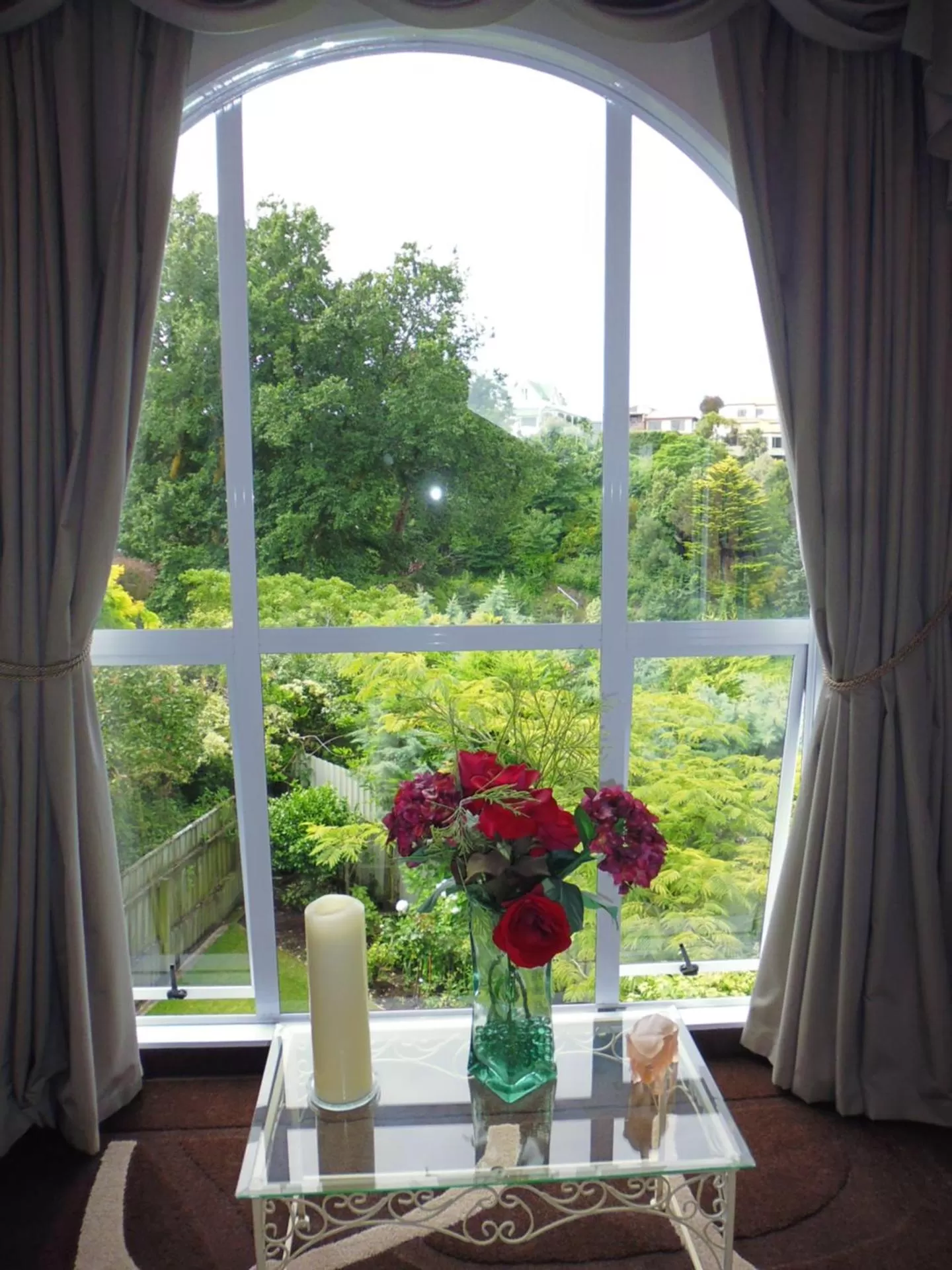 Garden view in MnM's BnB