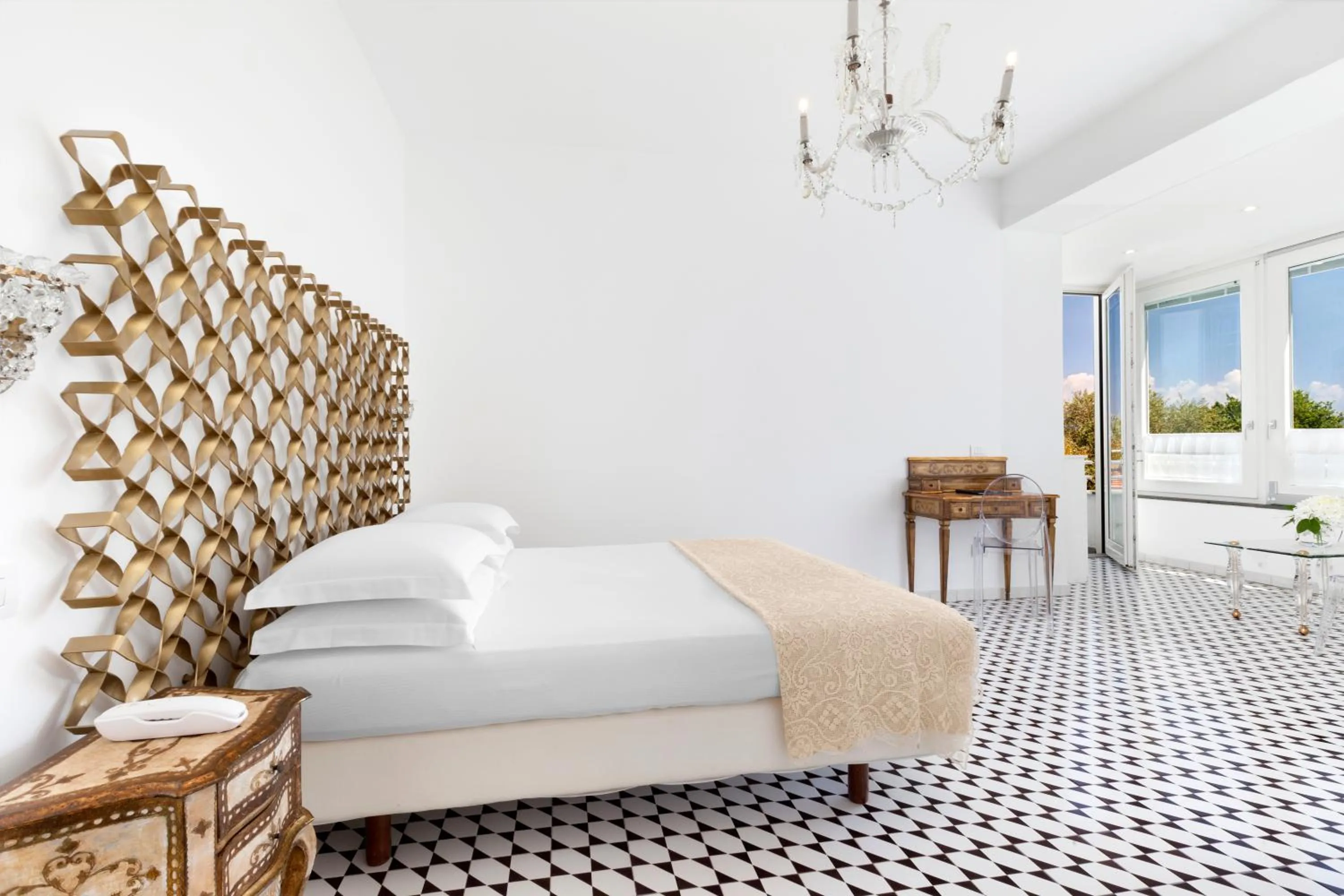 Bed in Villa Oriana Relais