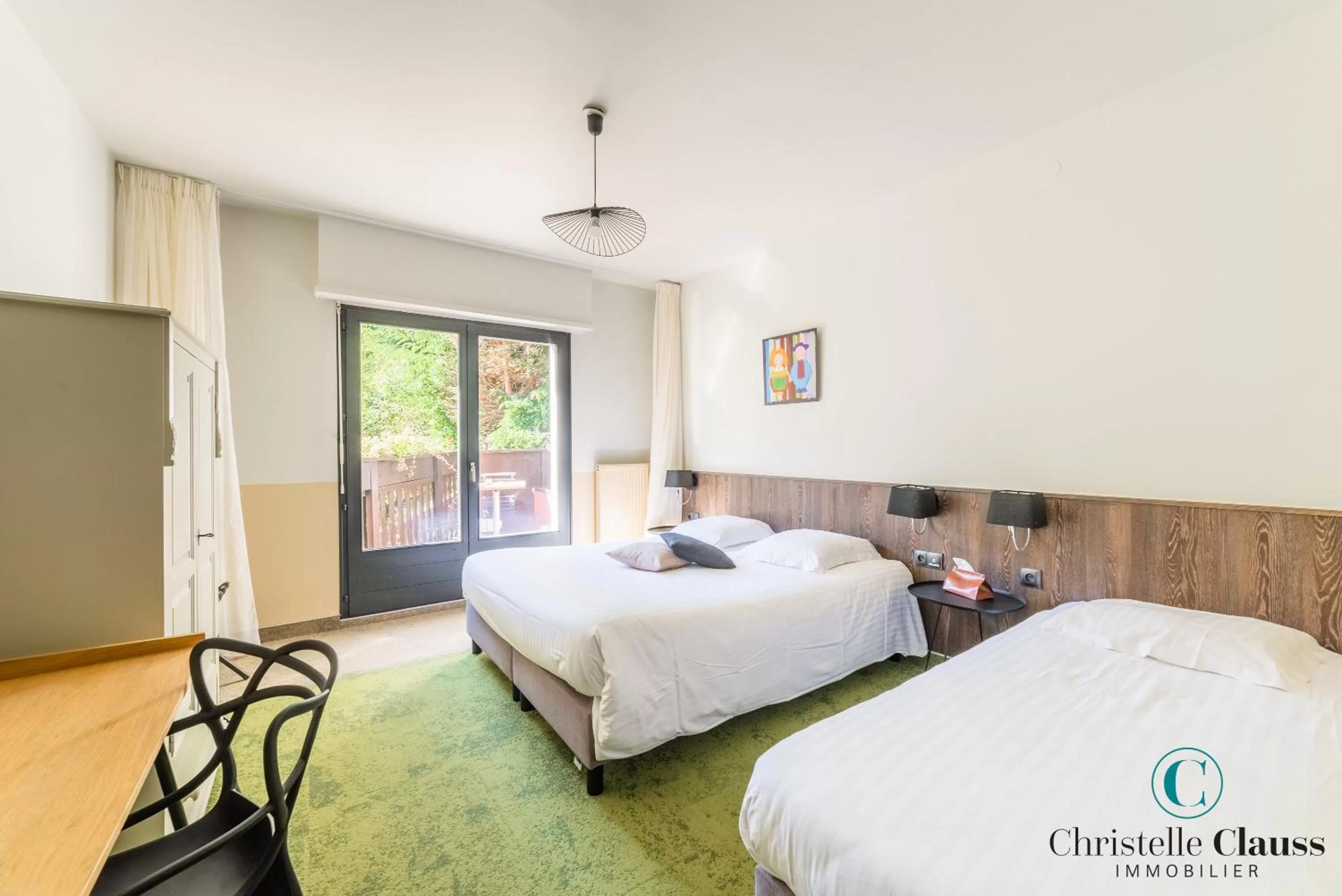 Bed in Hotel Restaurant au Floridor