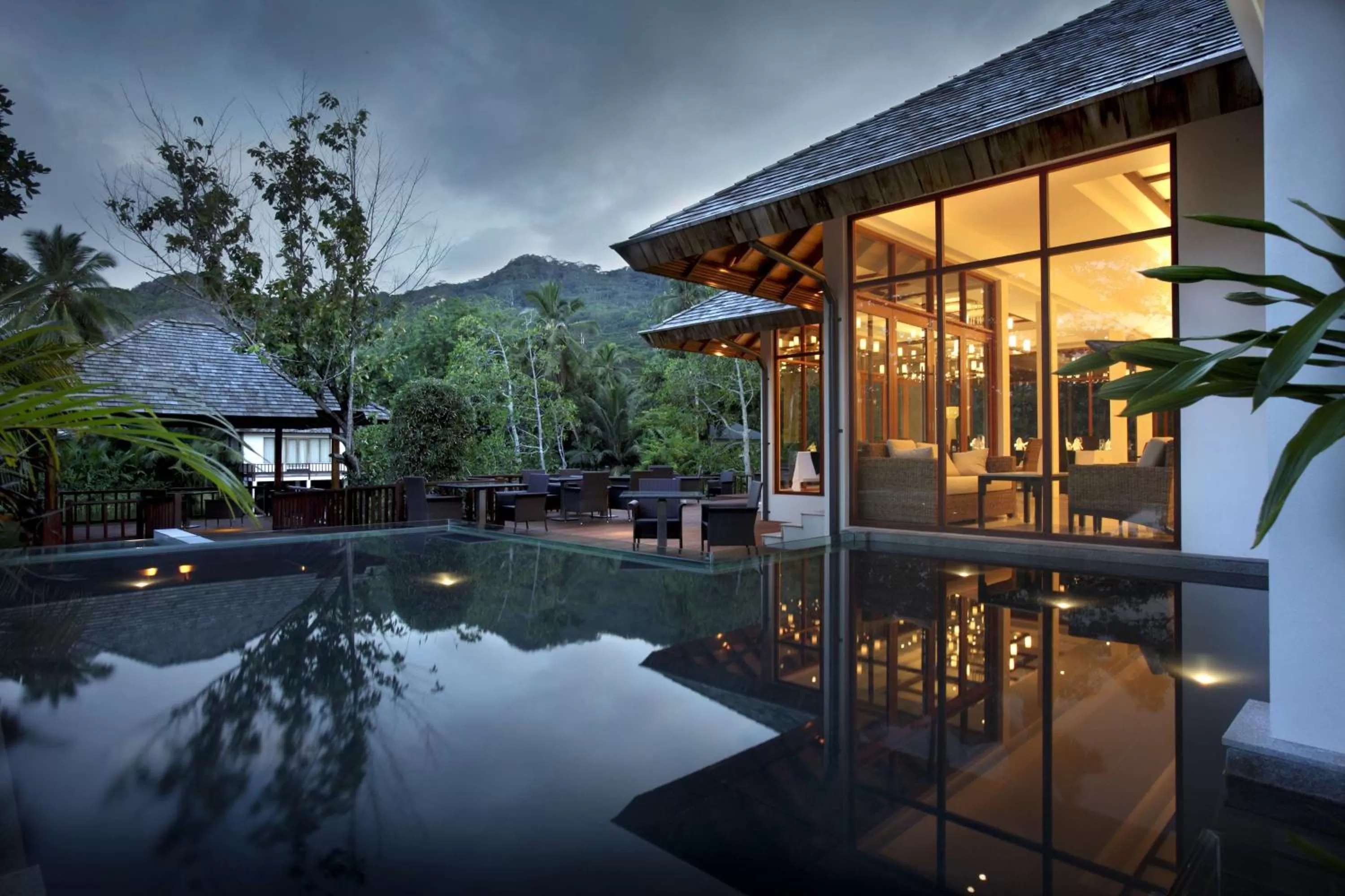 Pool view in Hilton Seychelles Labriz Resort & Spa