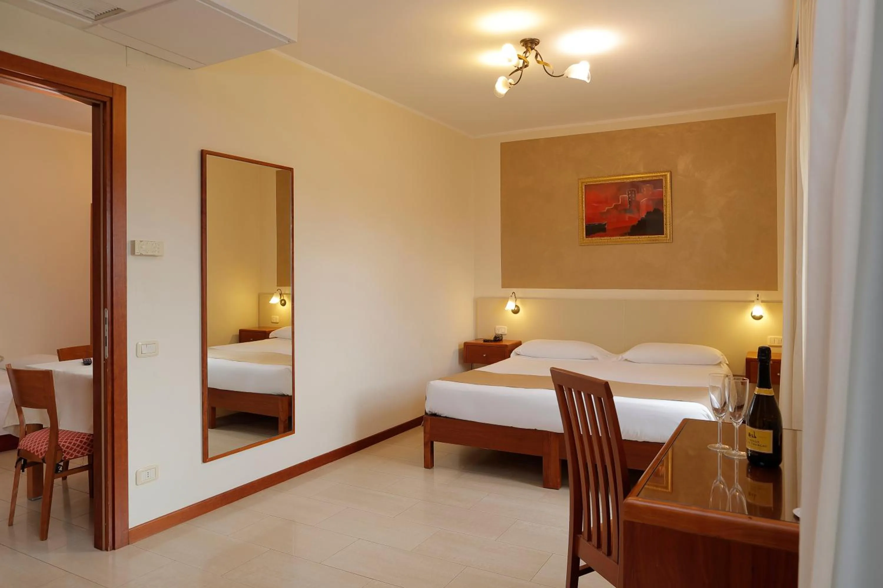 Bed in Hotel Michelangelo