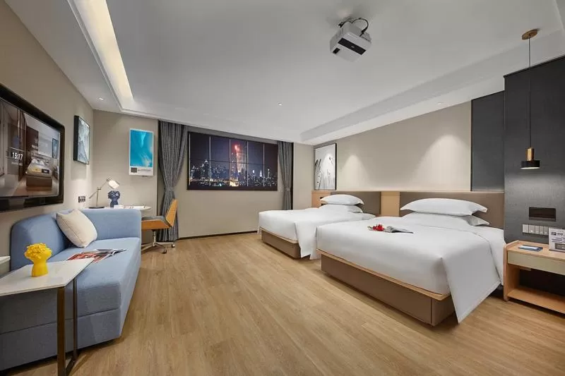TV and multimedia, Bed in Fengyue Light Shang Hotel Guangzhou Baiyun Airport Store