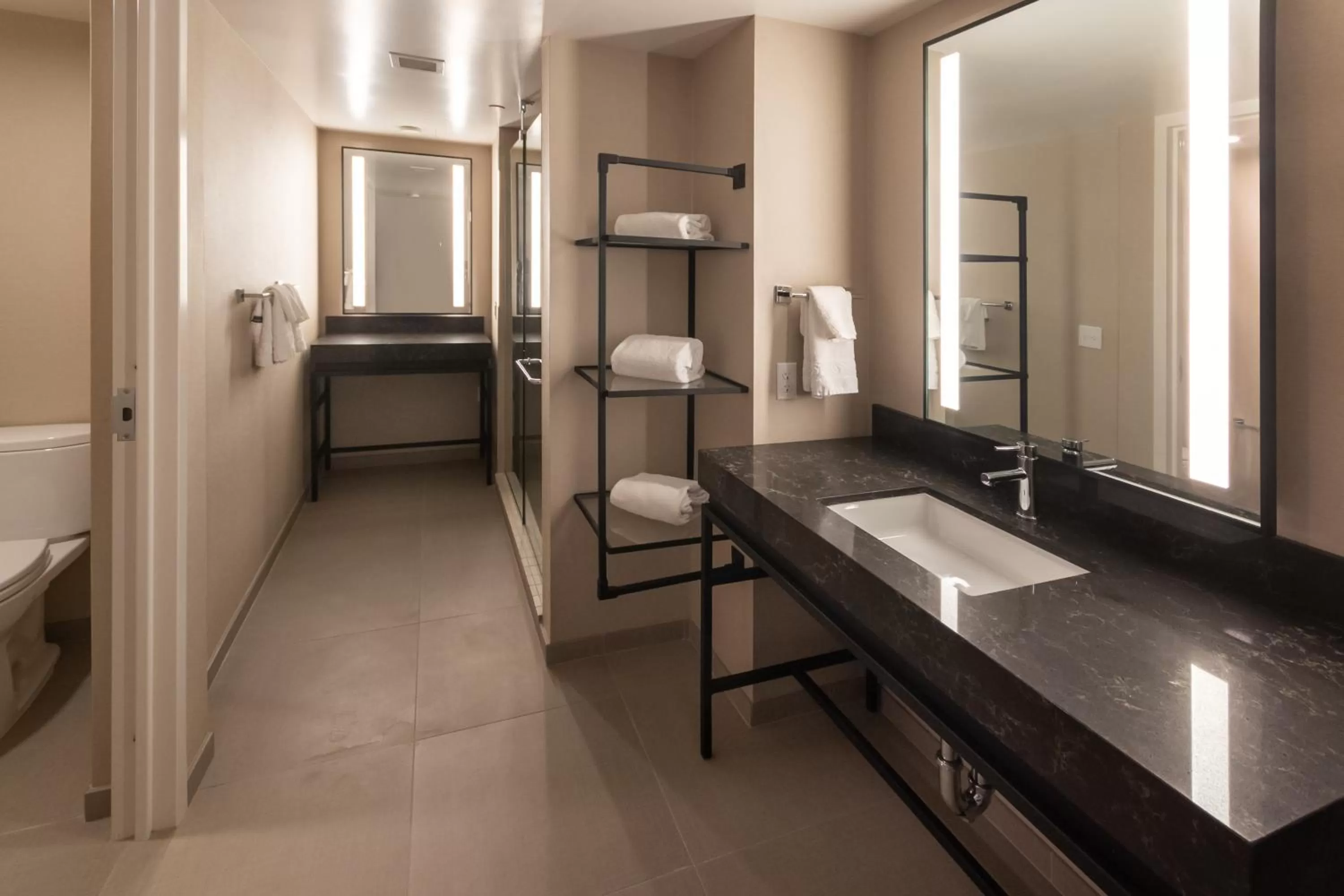 Bathroom, Bed in Caesars Republic Lake Tahoe, A Caesars Destination