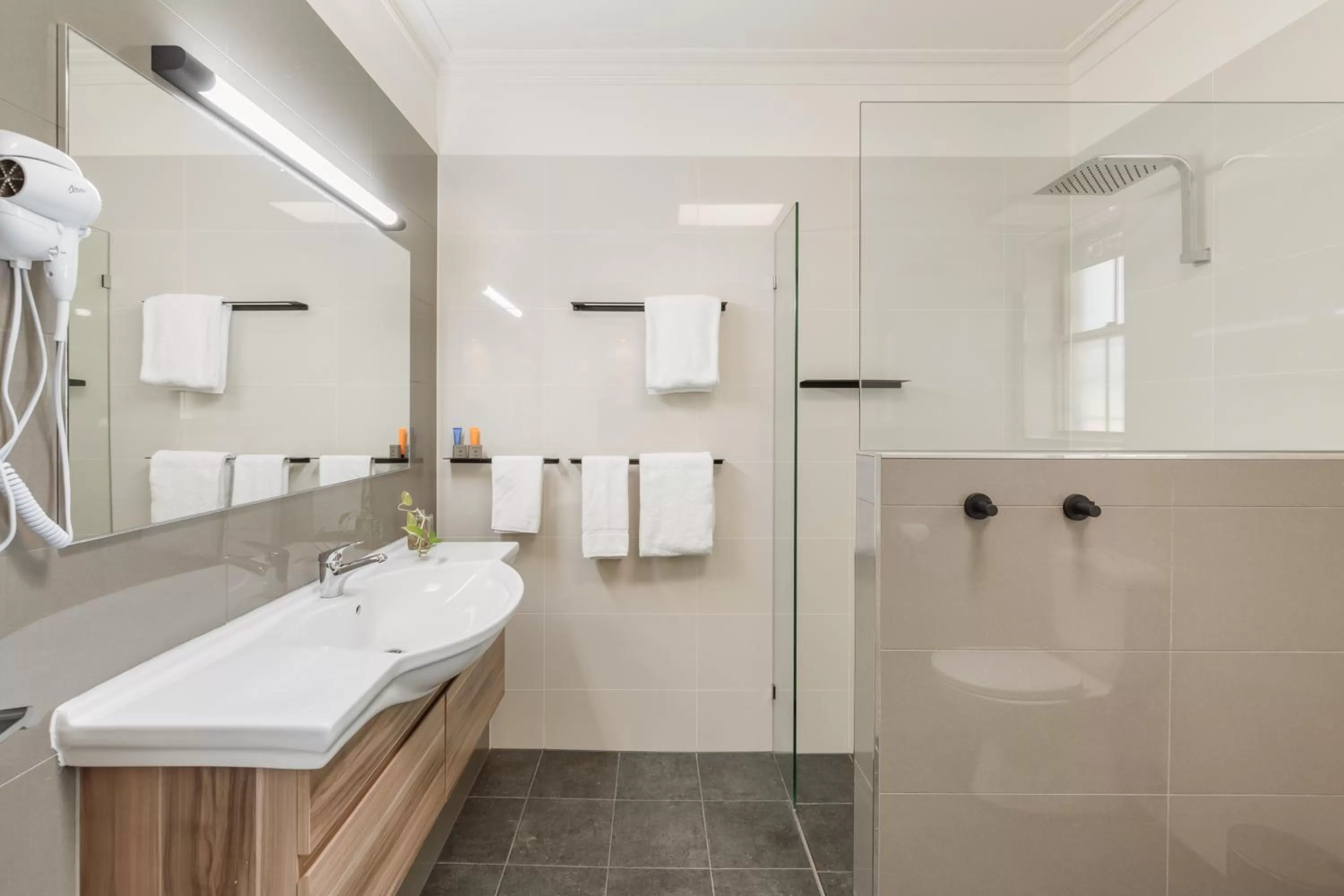 Shower in Coopers Colonial Motel