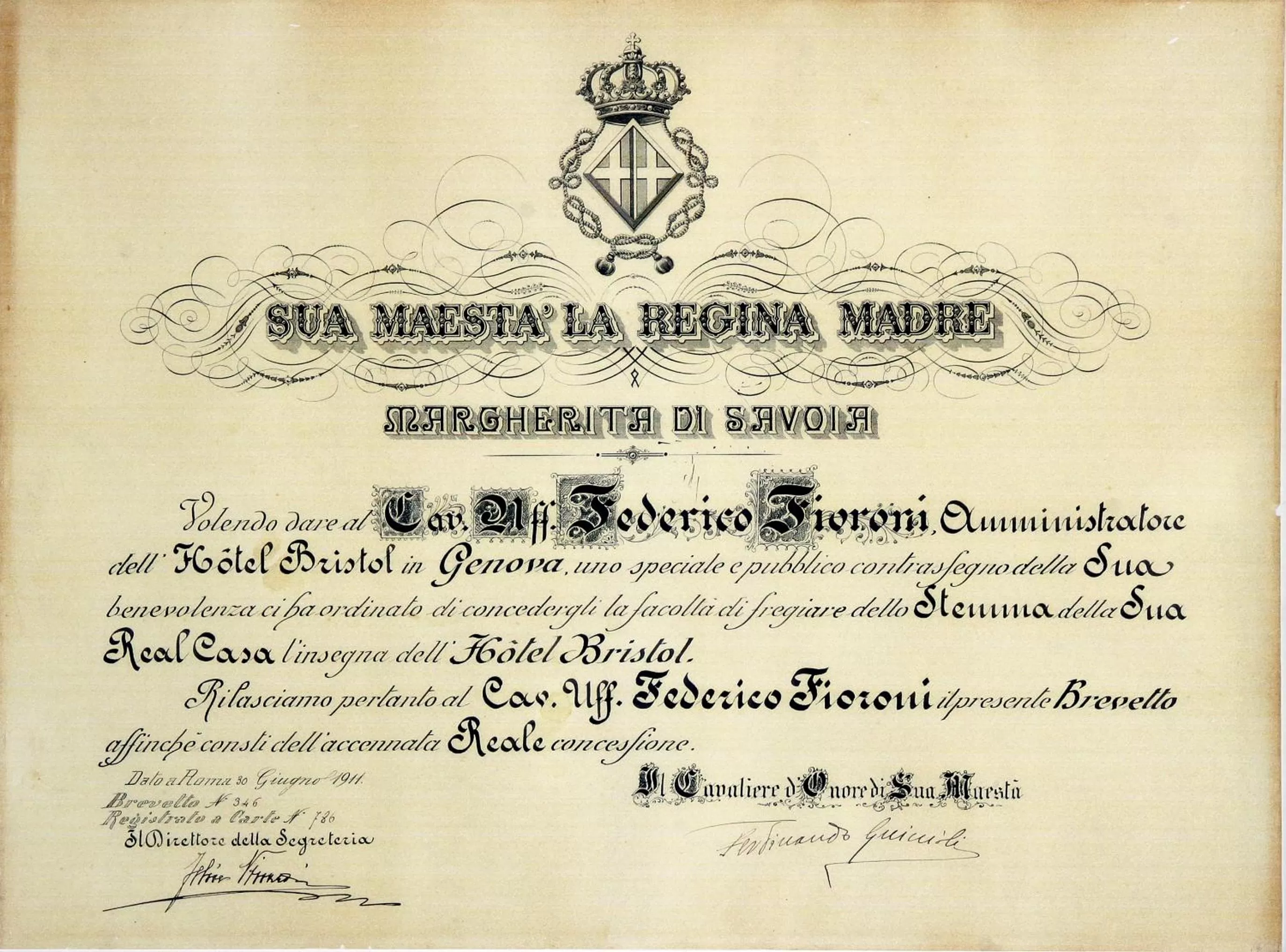 Logo/Certificate/Sign in Hotel Bristol Palace