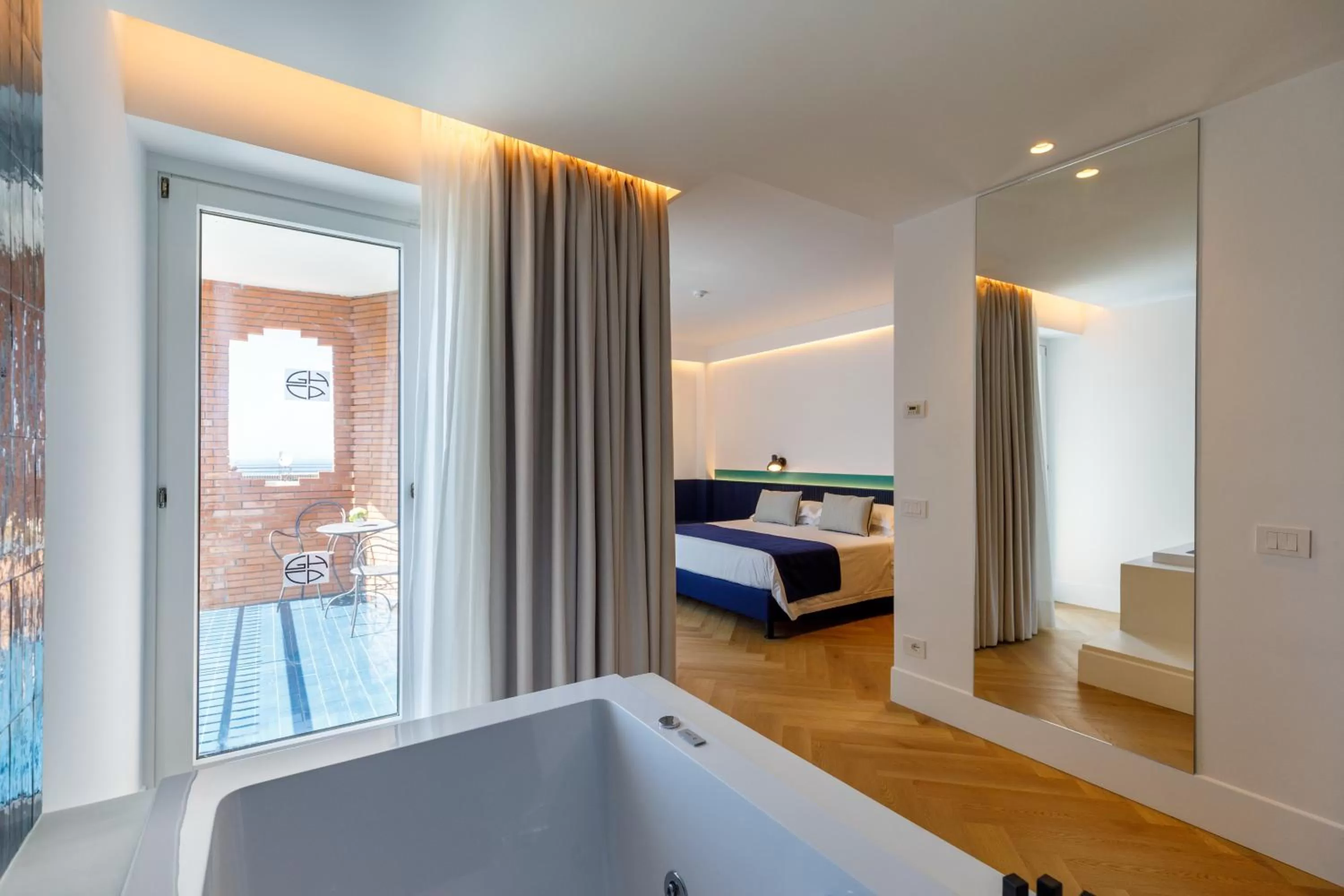 Bed in Grand Hotel Cesare Augusto