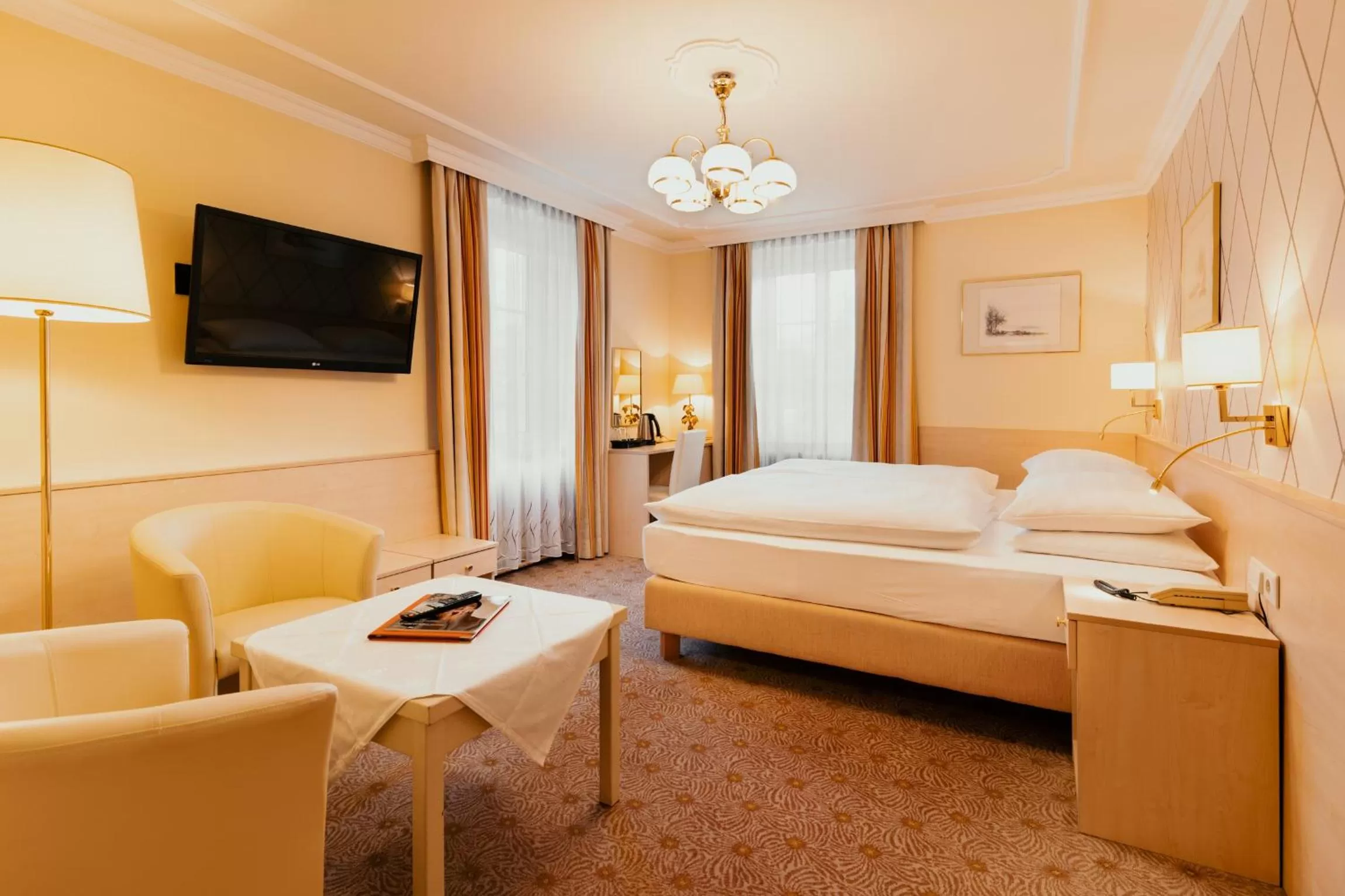 Bed in Hotel Scherer