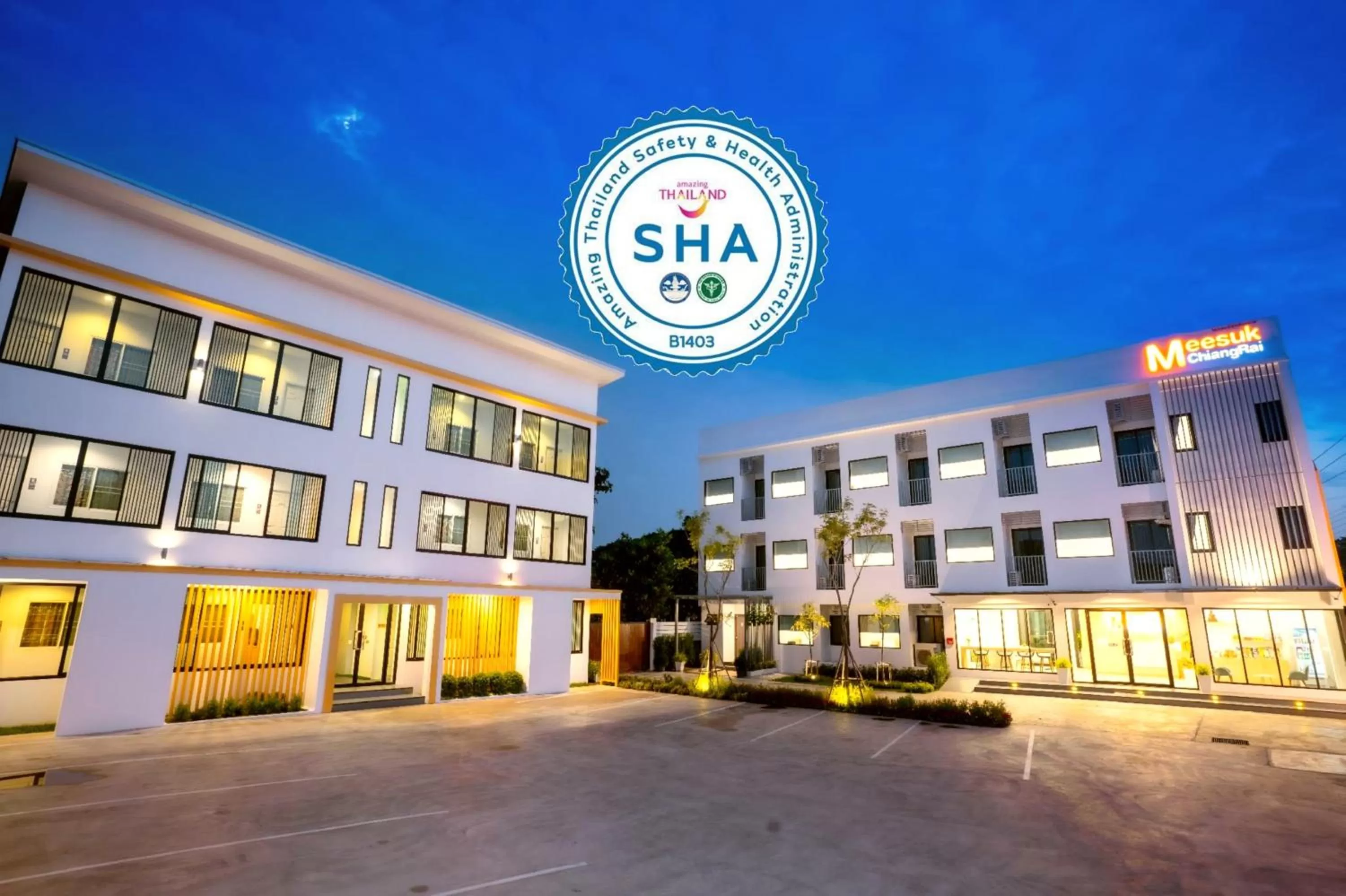Property building in Meesuk ChiangRai Hotel, SHA Certified