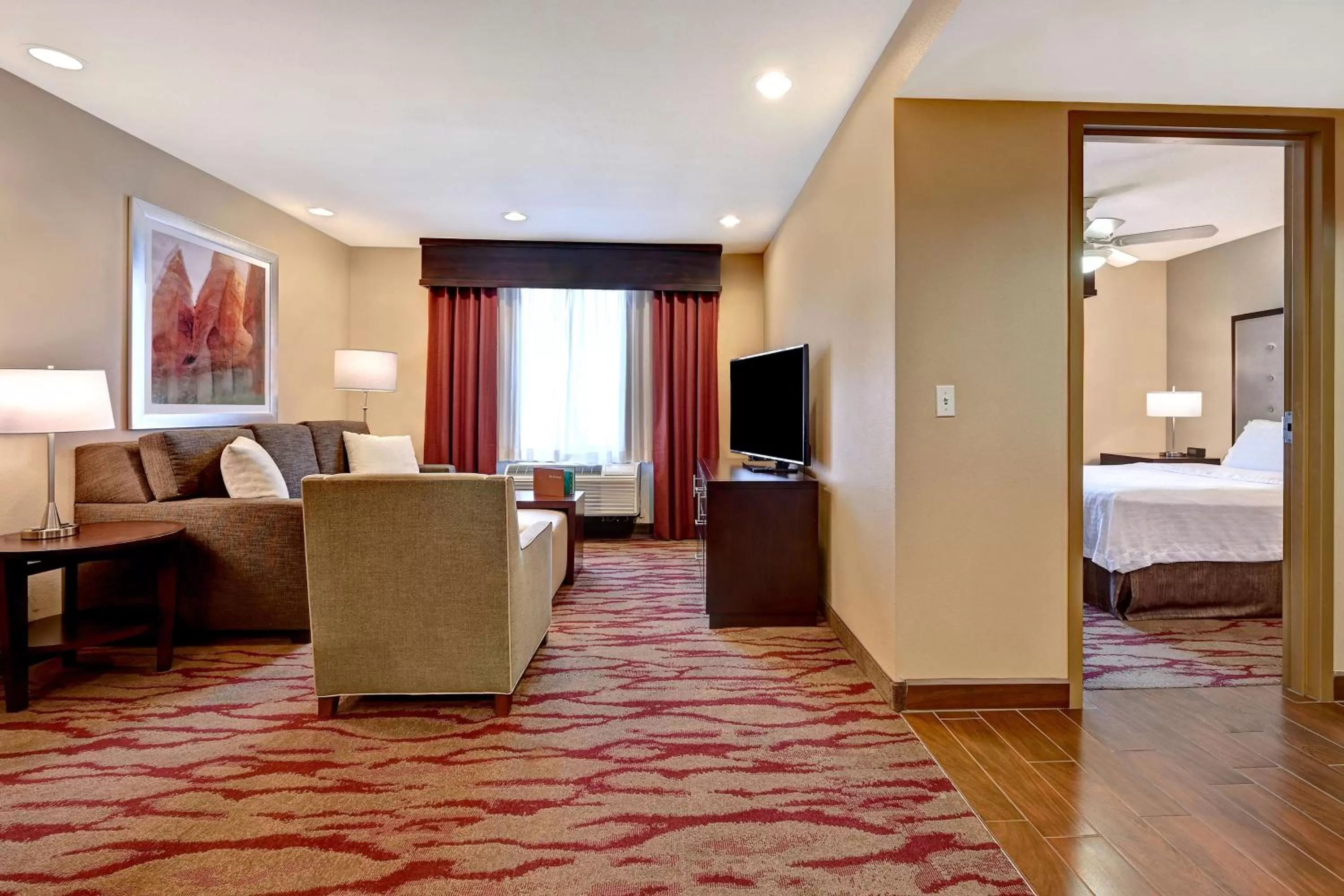 Living room, Bed in Homewood Suites by Hilton Albuquerque Airport