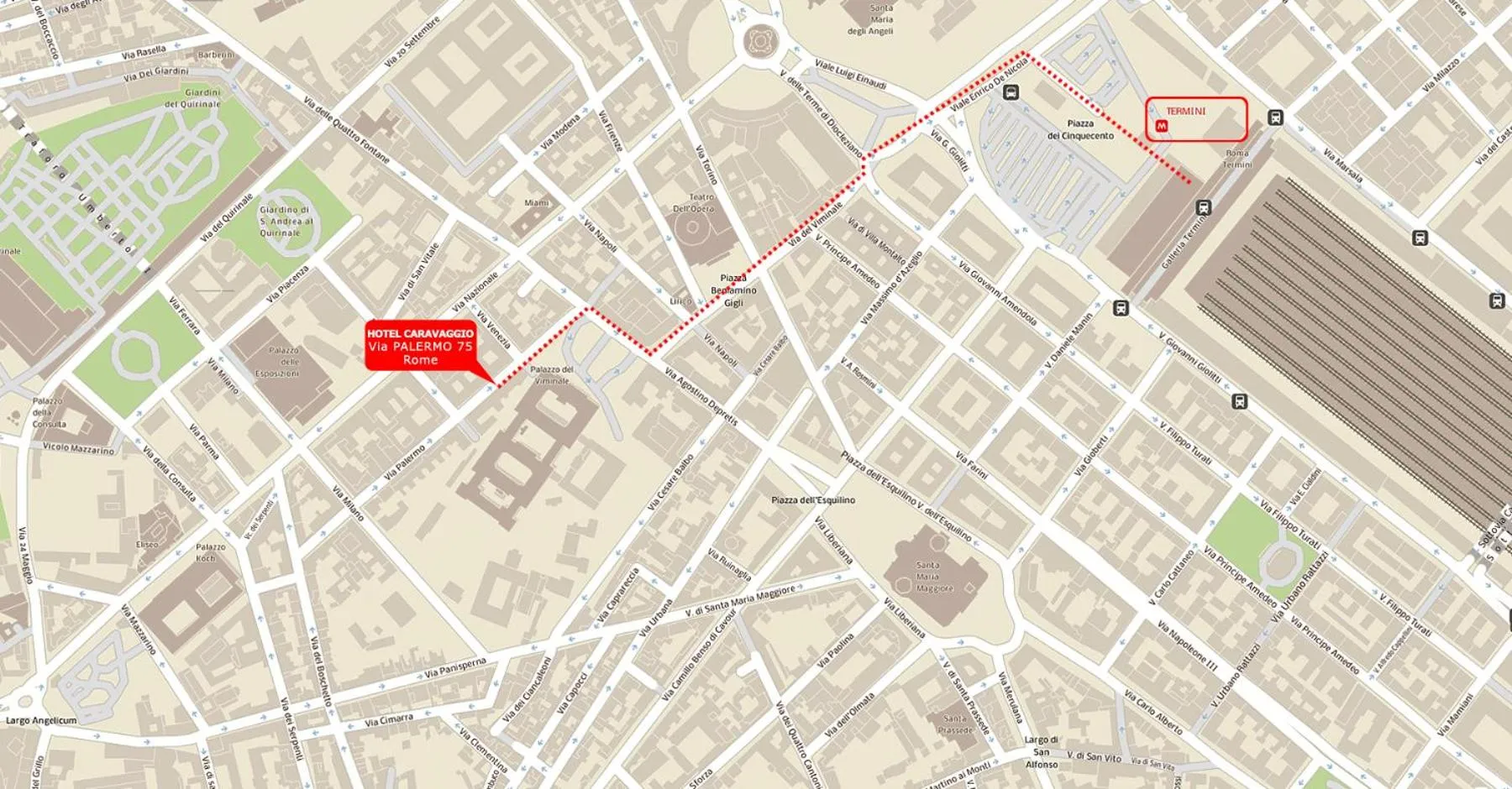 Area and facilities in Hotel Caravaggio