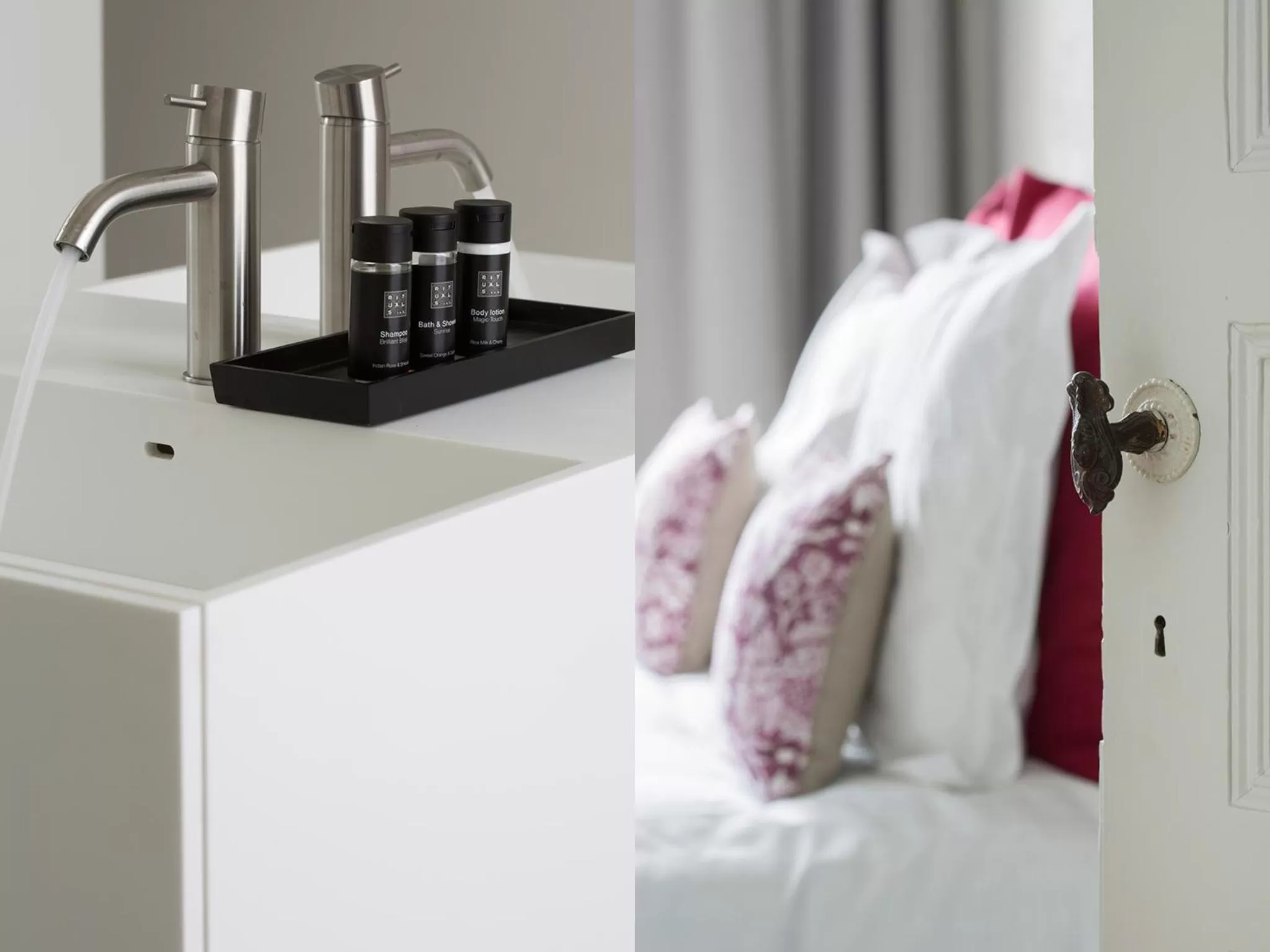 Bathroom, Bed in B&B Pastorie Balegem