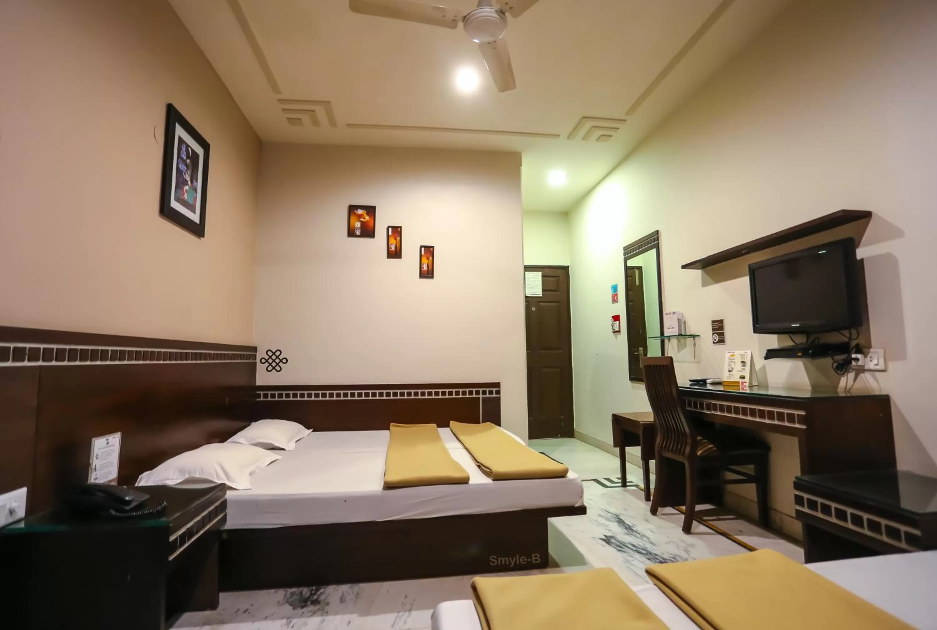 TV and multimedia, Bed in Smyle Inn - Best Value Hotel near New Delhi Station