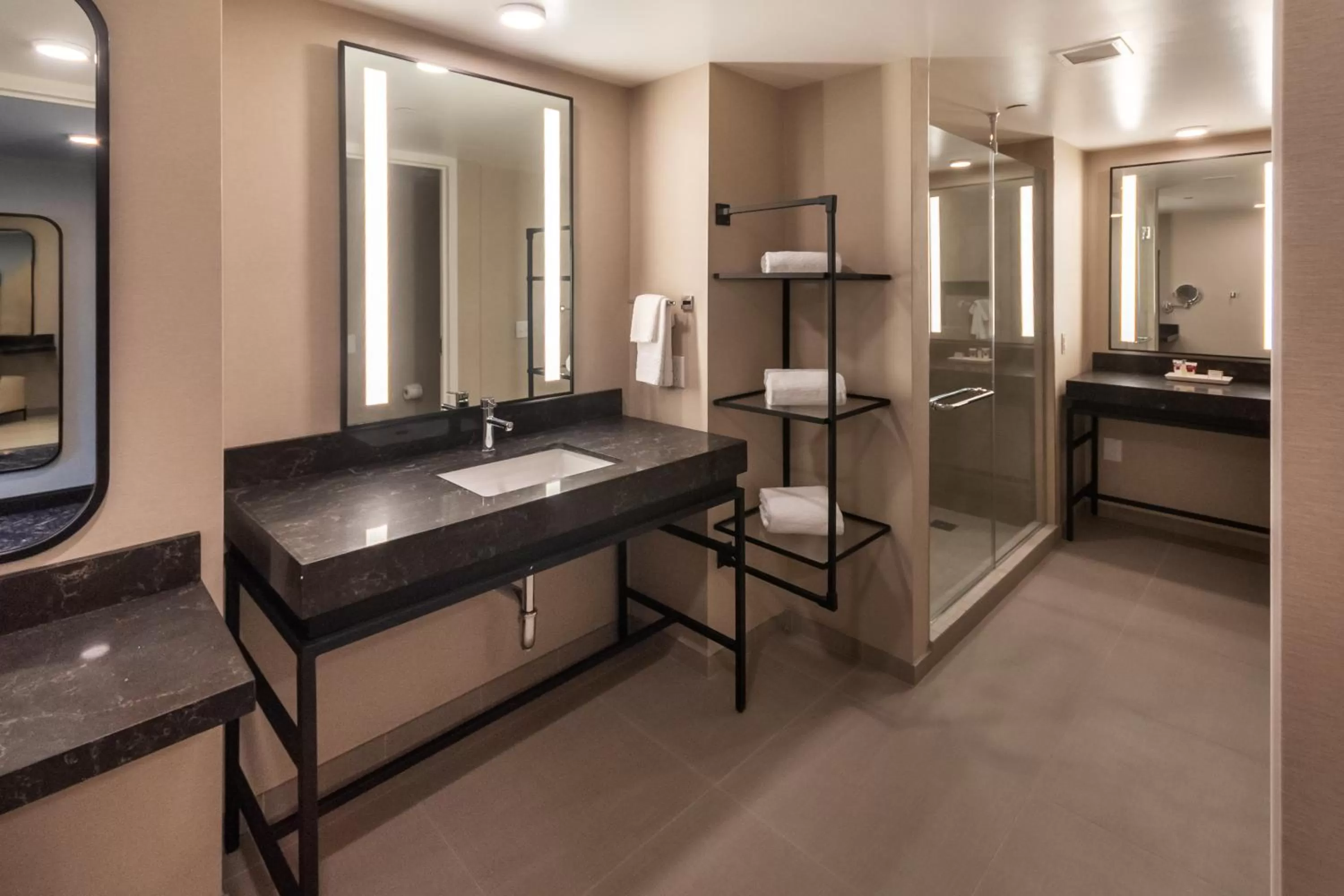 Bathroom, Bed in Caesars Republic Lake Tahoe, A Caesars Destination