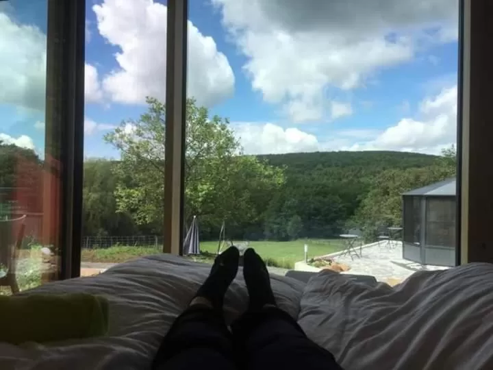 View (from property/room), Bed in kleinHOTEL Steinau-Rabenstein GbR