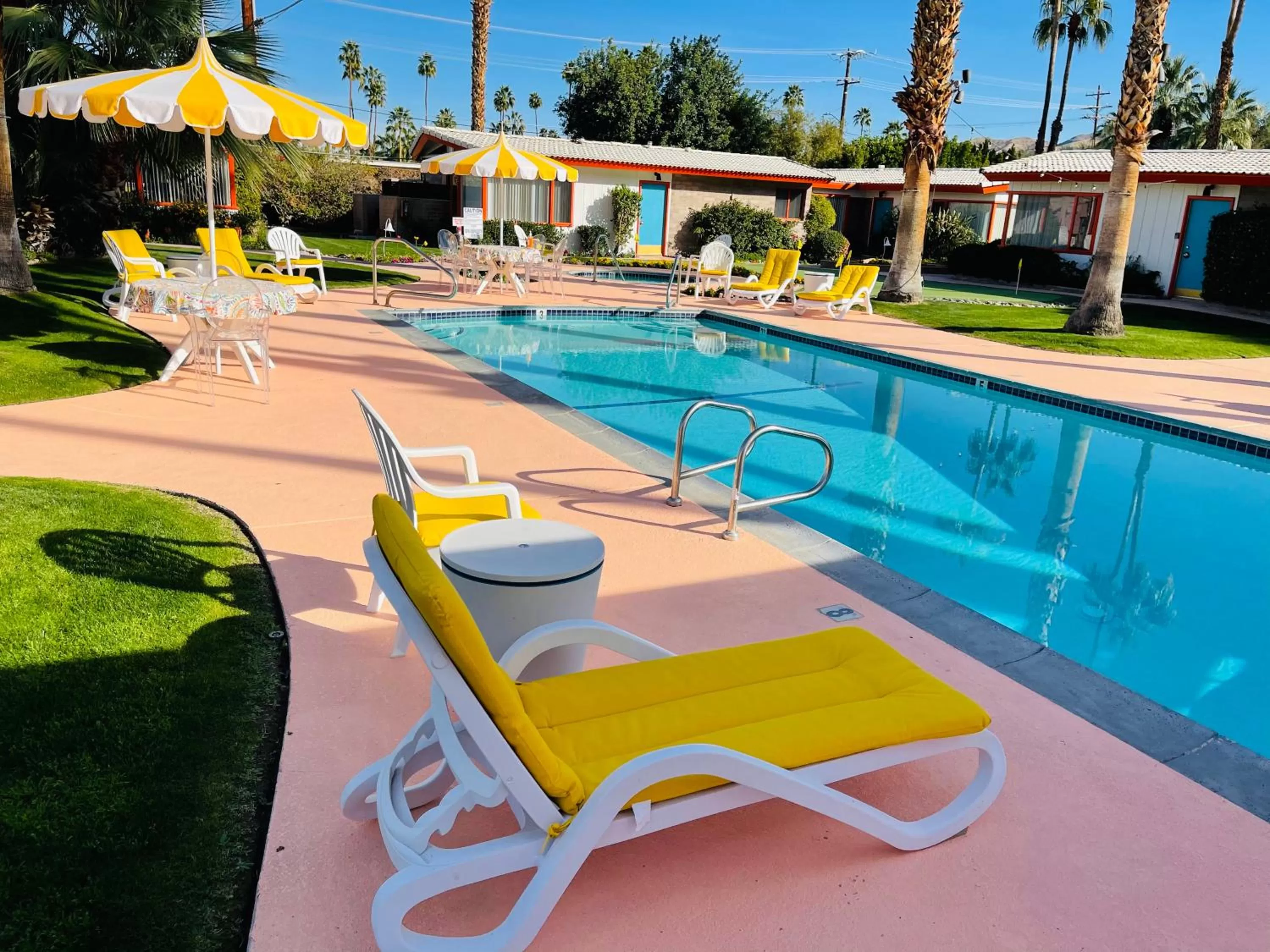 Swimming pool in A PLACE IN THE SUN Hotel - ADULTS ONLY Big Units, 24h Heated Pool & Spa in 1 Acre Park Prime Location, DOG Friendly, TOP Midcentury Modern Boutique Hotel