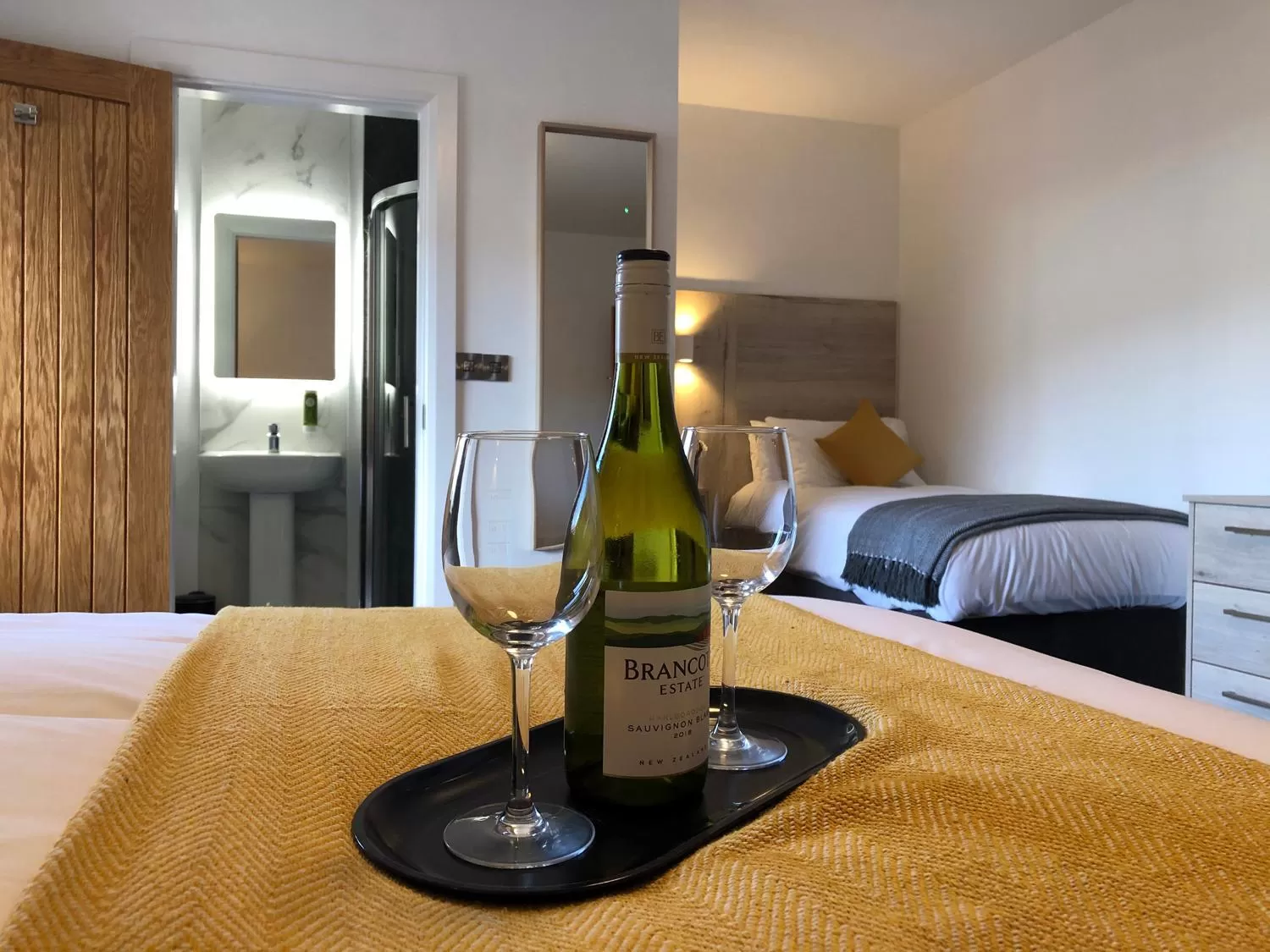 Bedroom, Bed in McNaughton Guestrooms