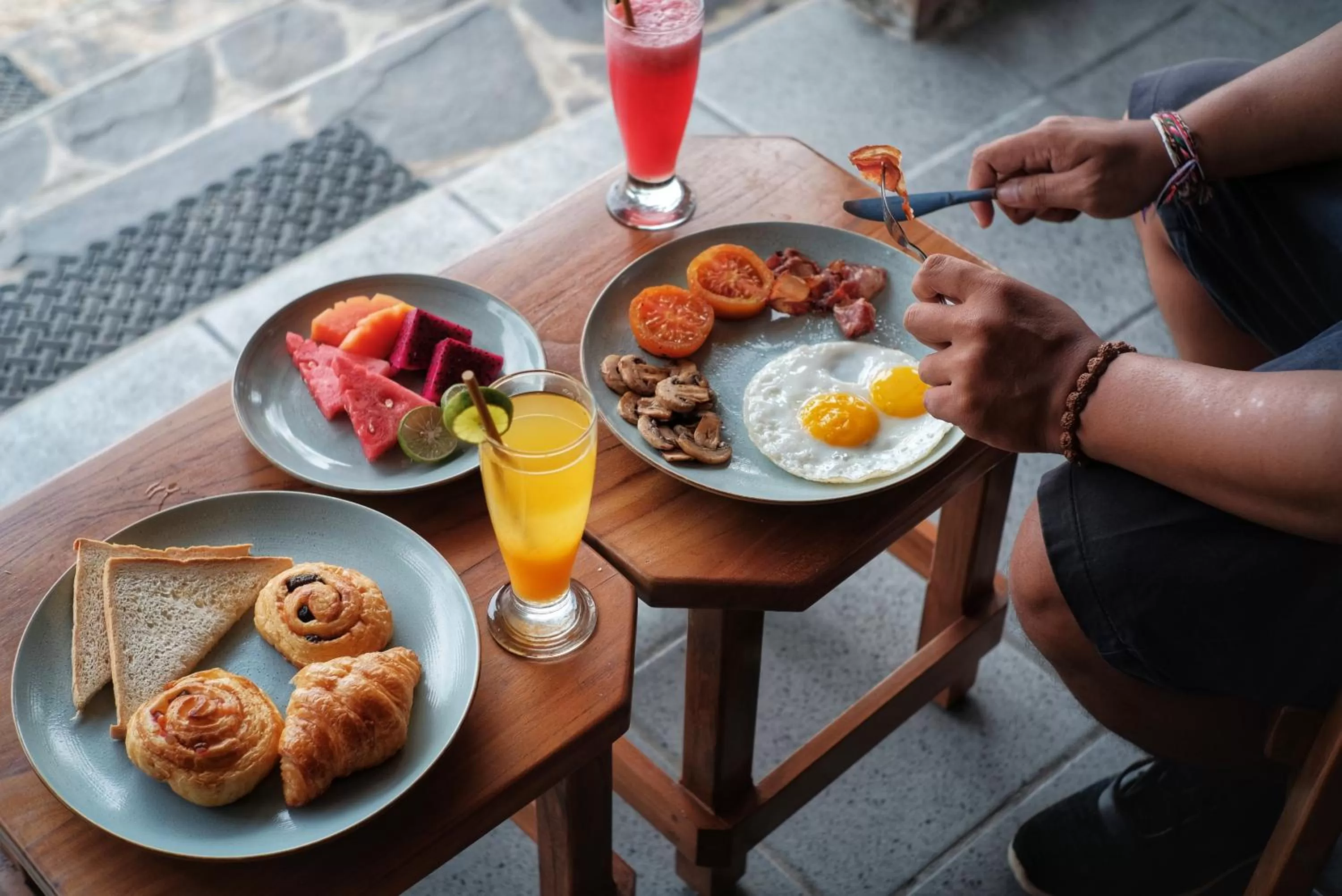 Breakfast in Blue Harbor Beachfront Villas & Resto
