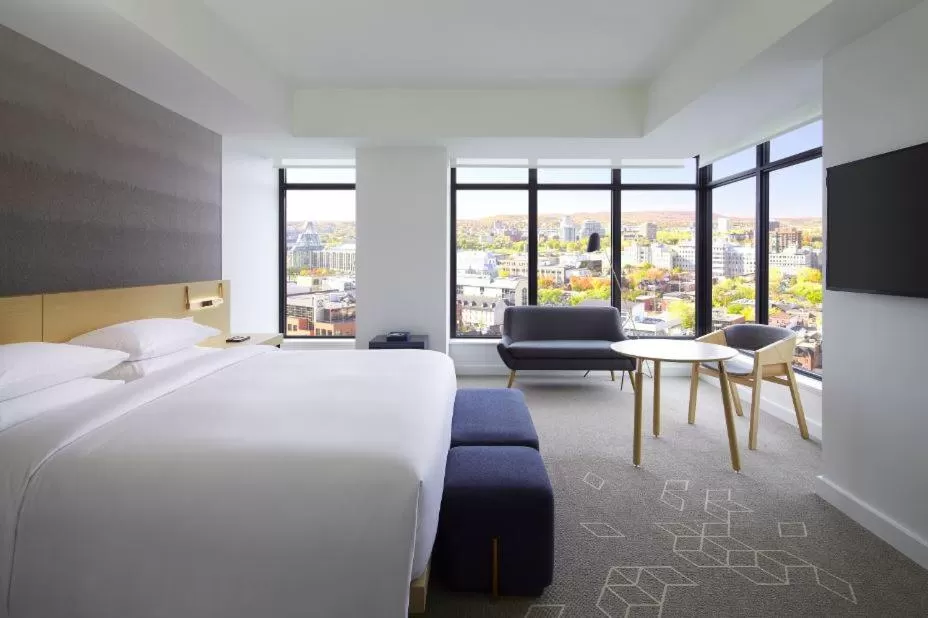 Bed in Andaz Ottawa Byward Market, By Hyatt