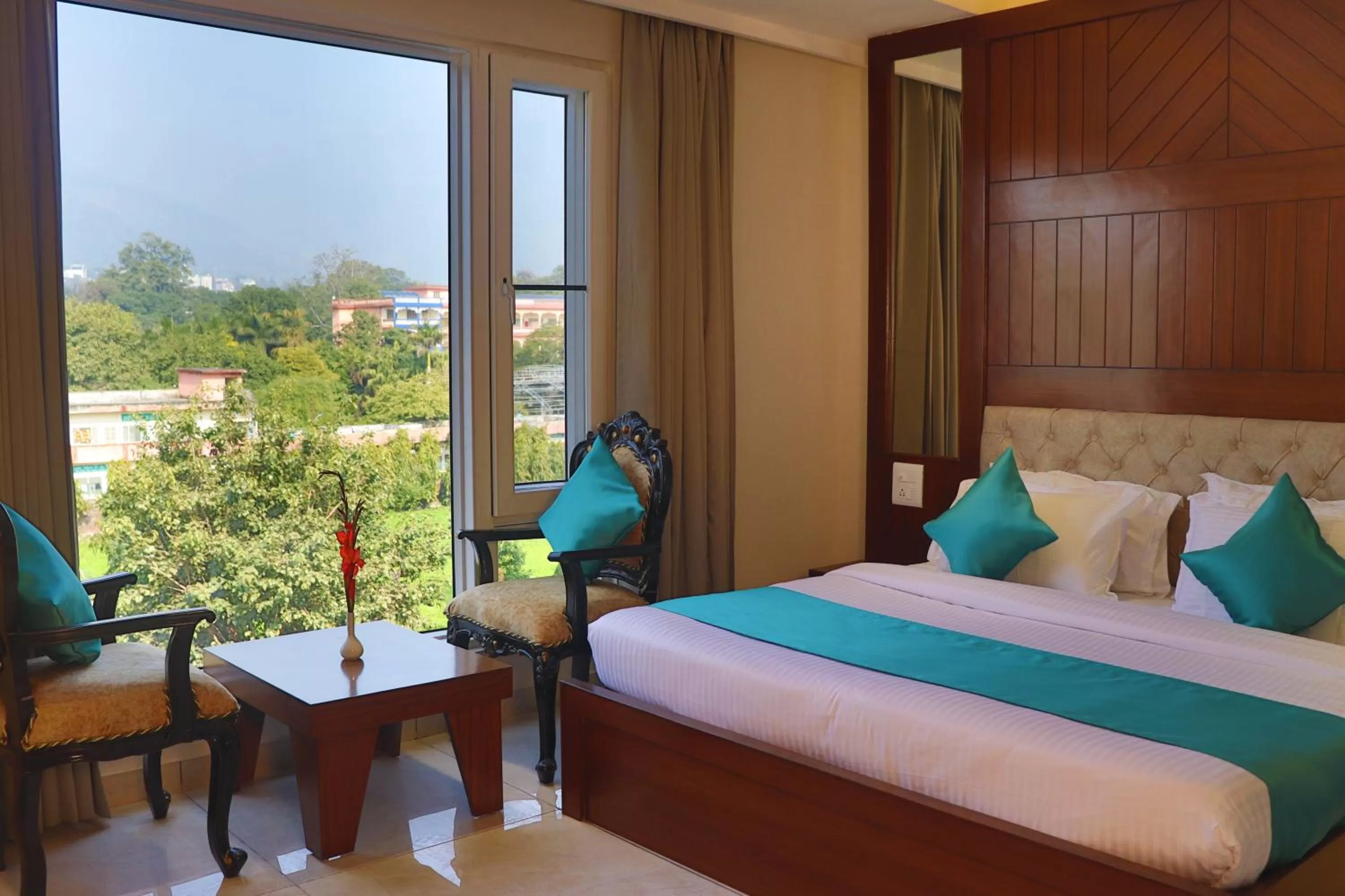 Photo of the whole room, Bed in Hotel Green - Behind Parmarth Niketan