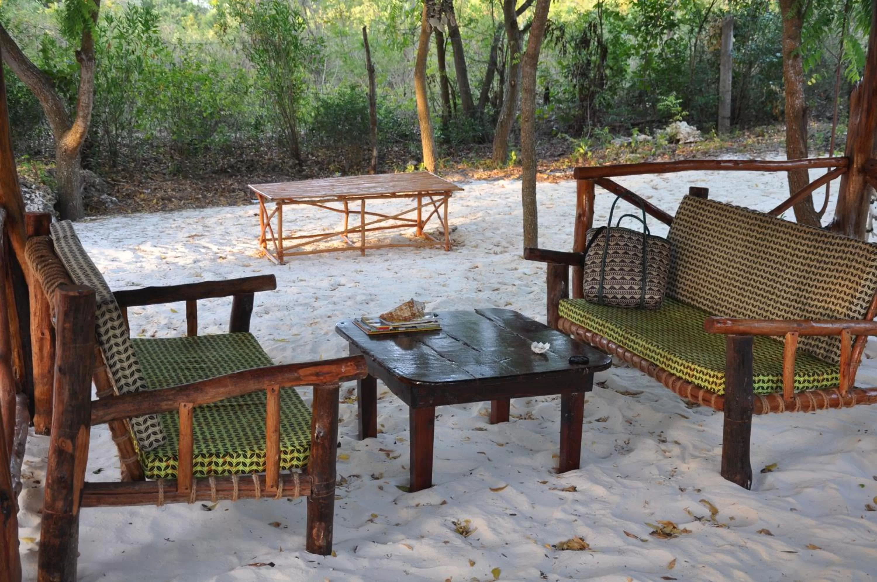Seating area in Baraka Aquarium Bungalows