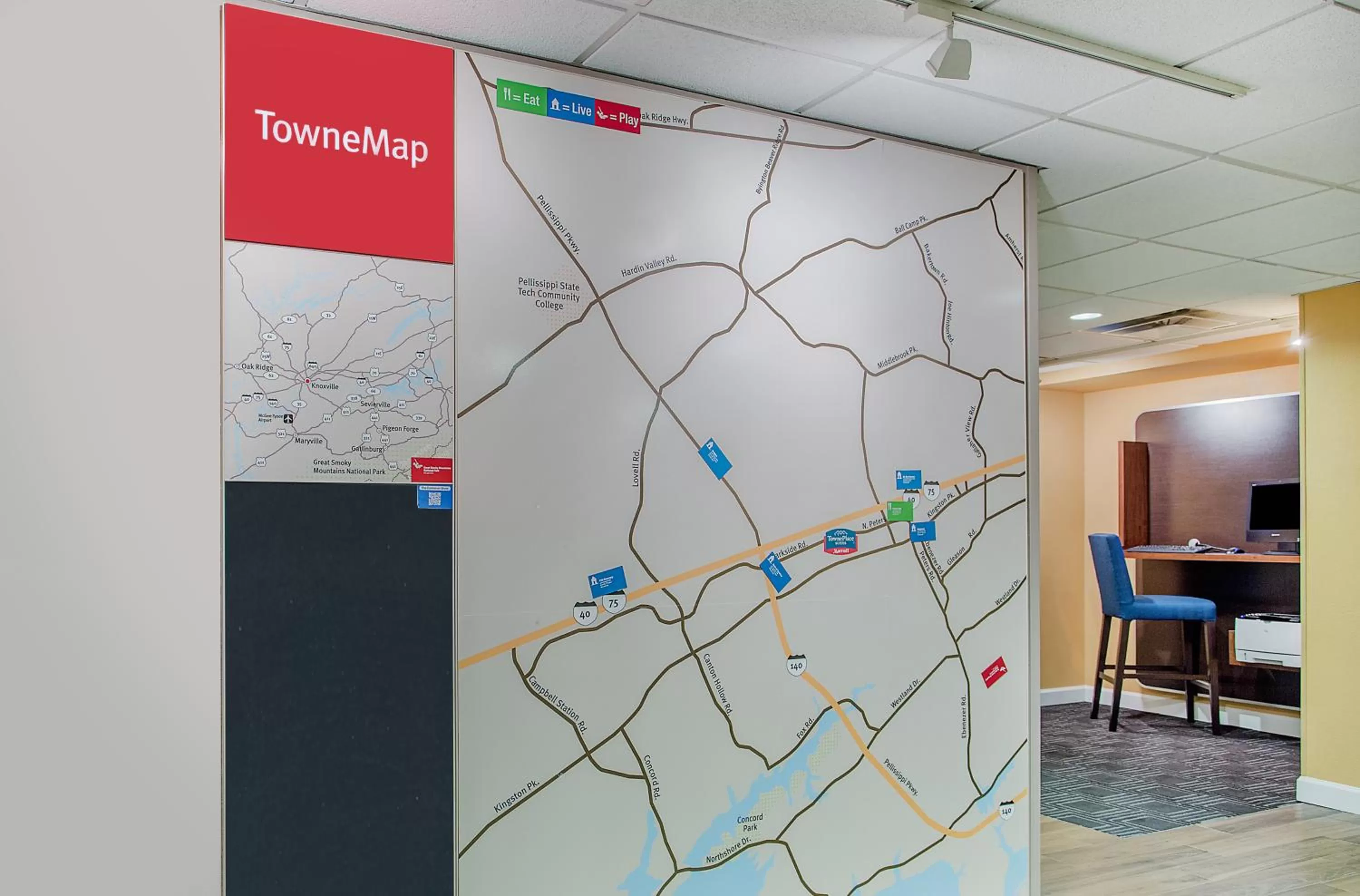 Lobby or reception in TownePlace Suites Knoxville Cedar Bluff