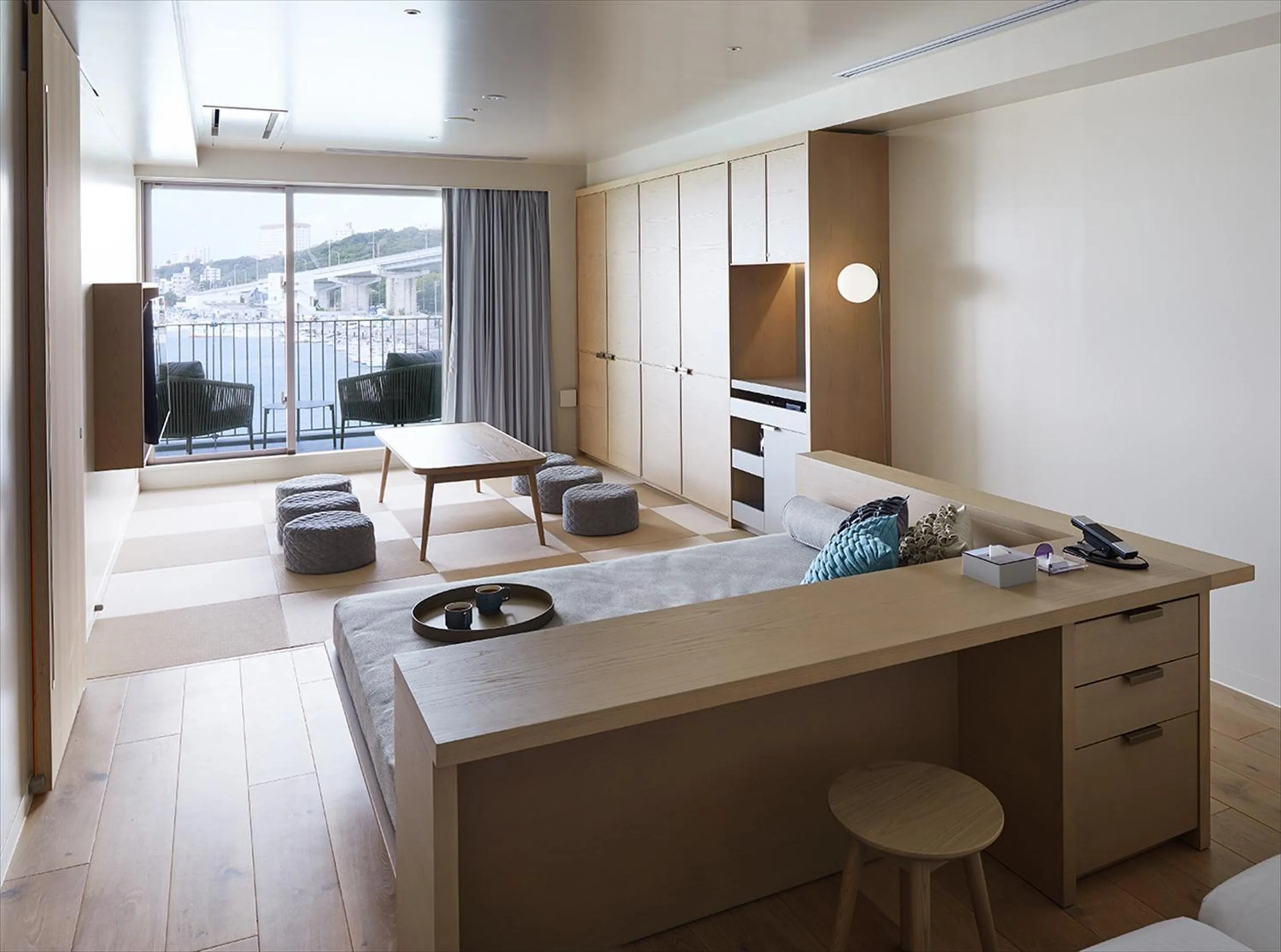 View (from property/room), Bed in HOTEL ANTEROOM NAHA